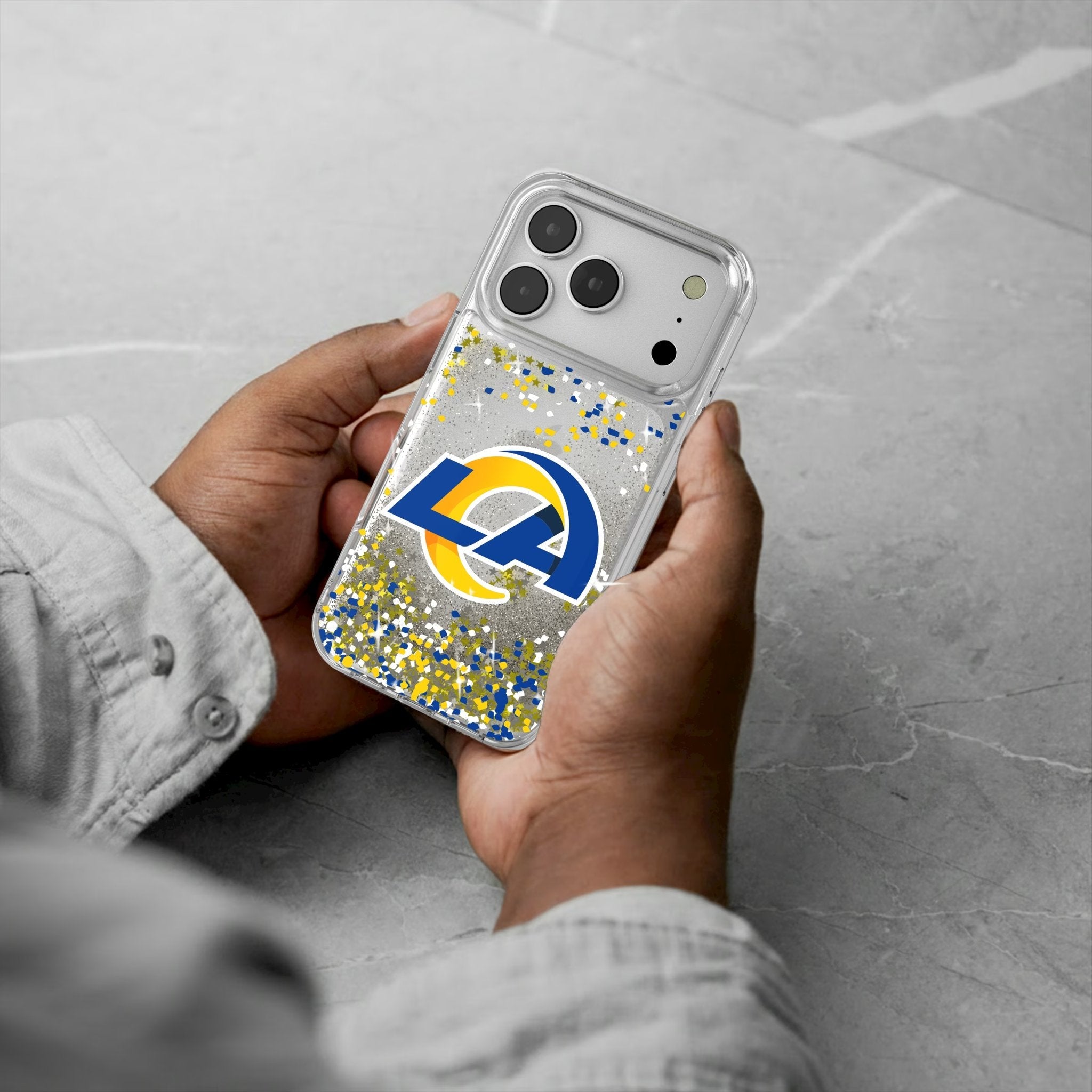 Los Angeles Rams Confetti Glitter Phone Case for Apple iPhone 17 Series 5