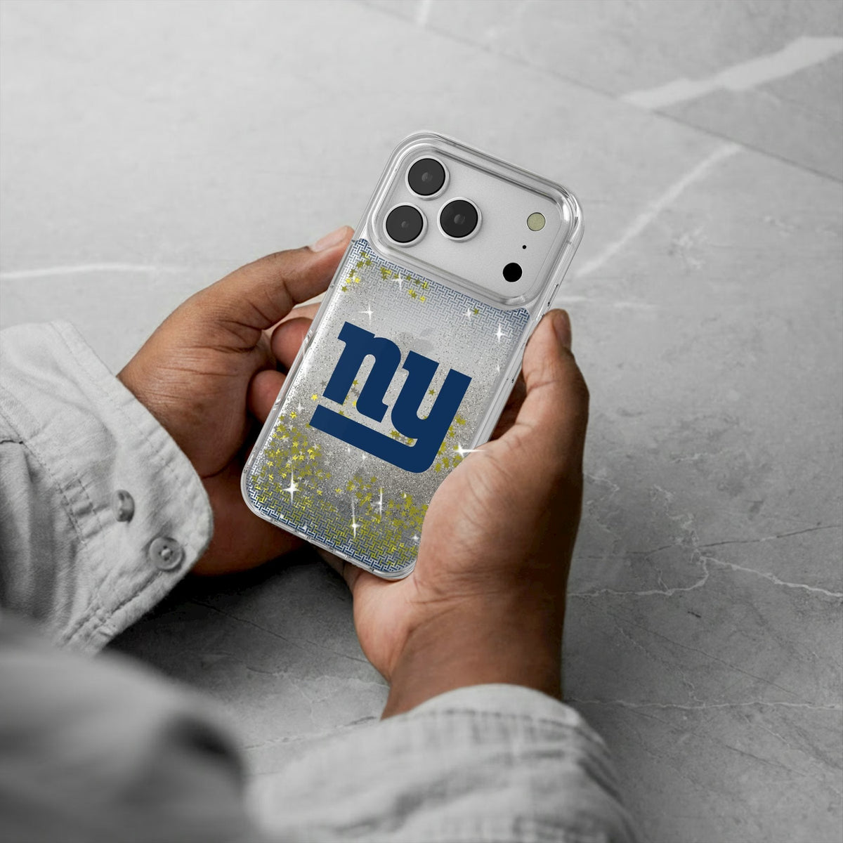 New York Giants Linen Glitter Phone Case for Apple iPhone 17 Series 5