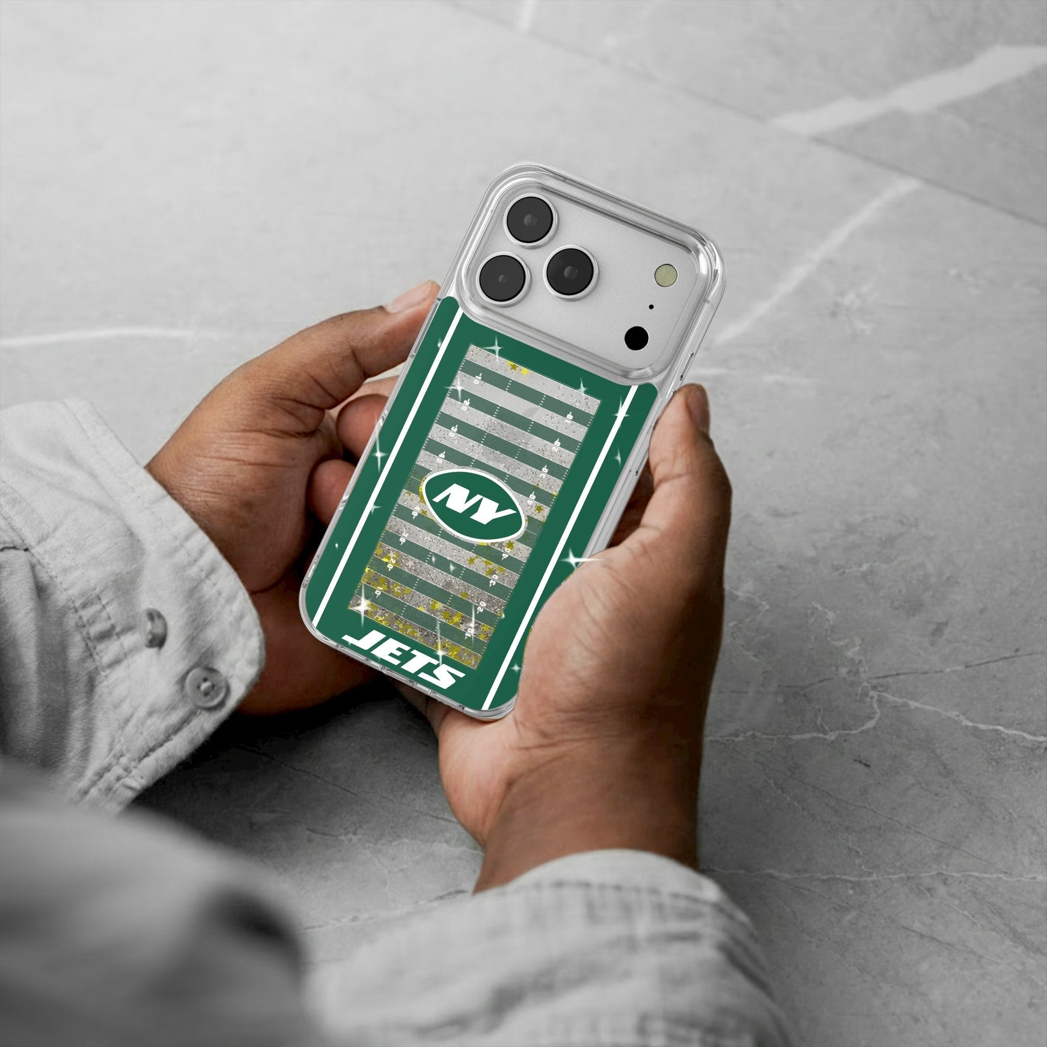 New York Jets Field Glitter Phone Case for Apple iPhone 17 Series 5