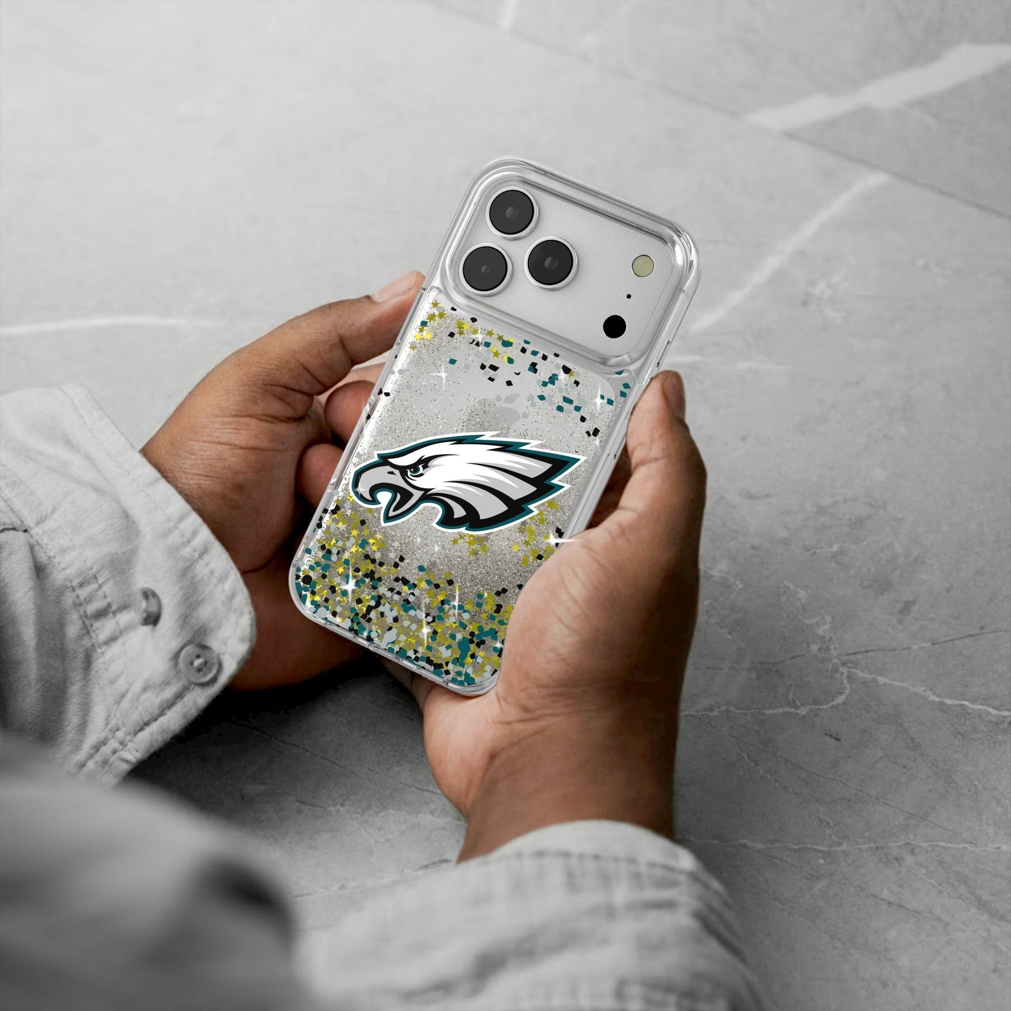 Philadelphia Eagles Confetti Glitter Phone Case for Apple iPhone 17 Series 5