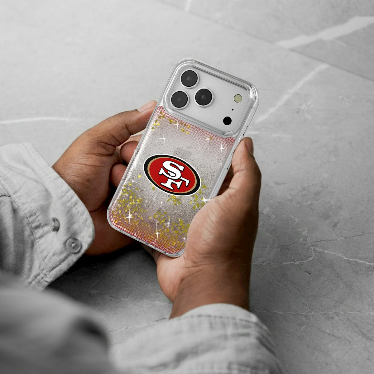 San Francisco 49ers Linen Glitter Phone Case for Apple iPhone 17 Series 5