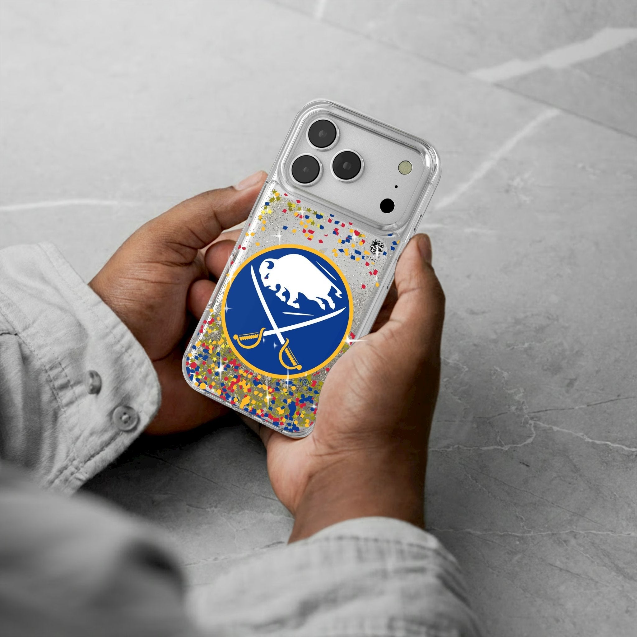 Buffalo Sabres Confetti Glitter Phone Case for Apple iPhone 17 Series 5