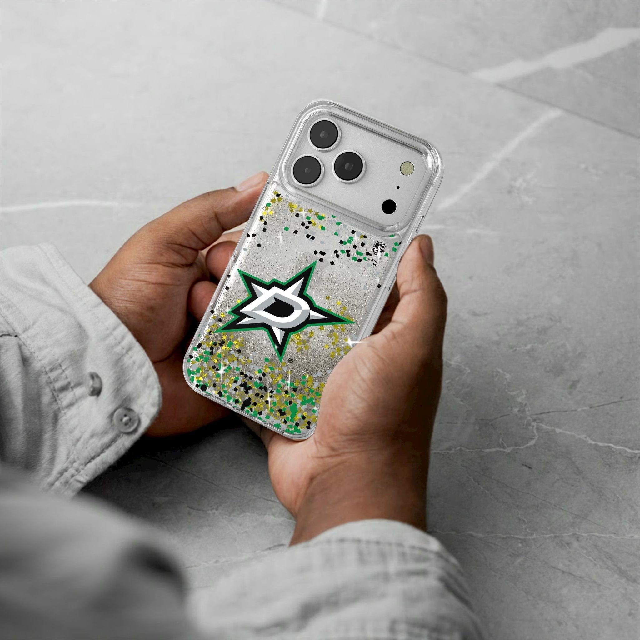Dallas Stars Confetti Glitter Phone Case for Apple iPhone 17 Series 5