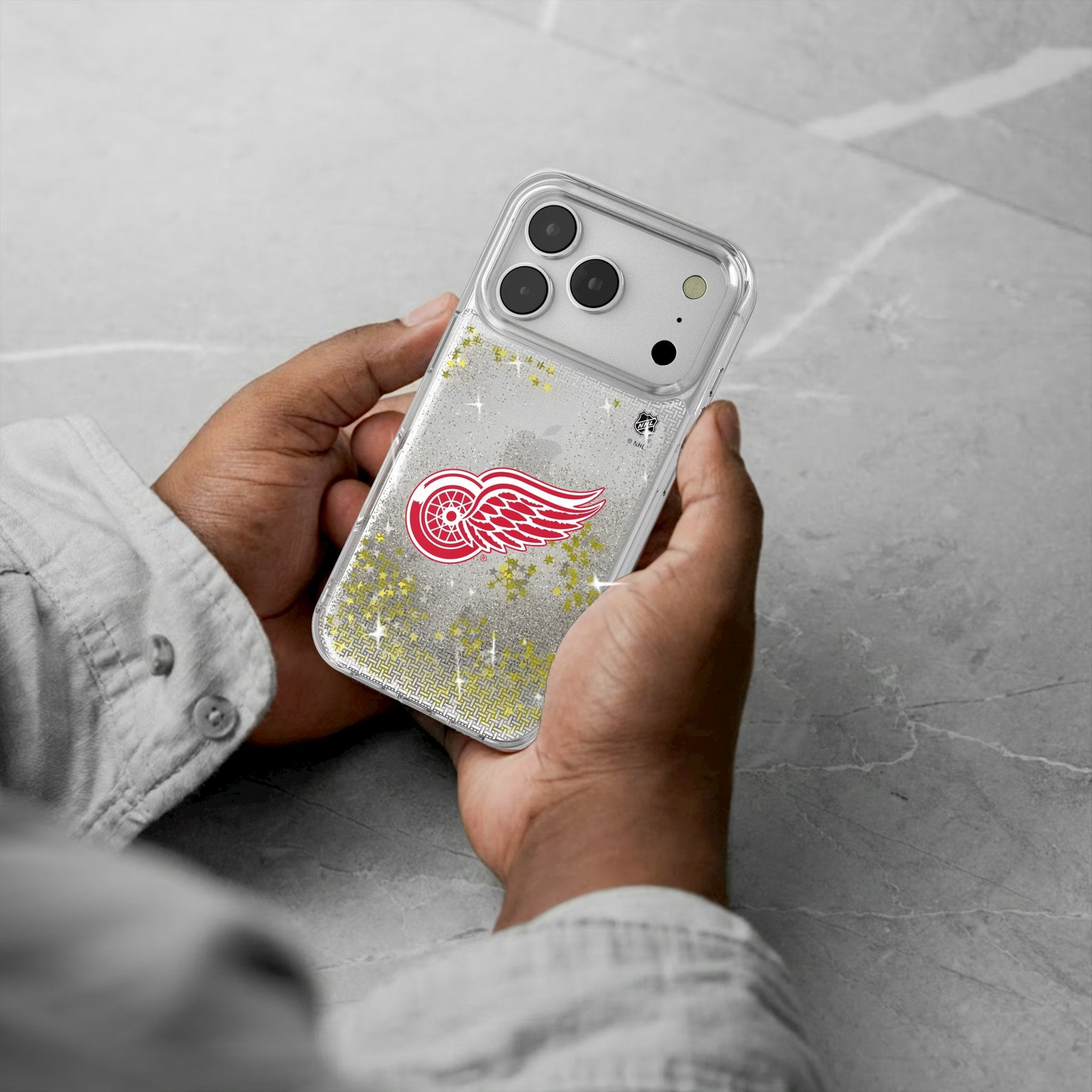 Detroit Red Wings Linen Glitter Phone Case for Apple iPhone 17 Series 5
