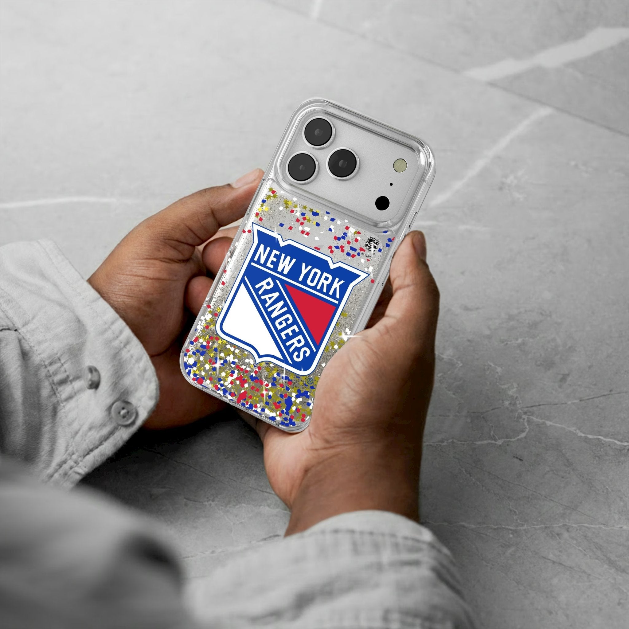 New York Rangers Confetti Glitter Phone Case for Apple iPhone 17 Series 5
