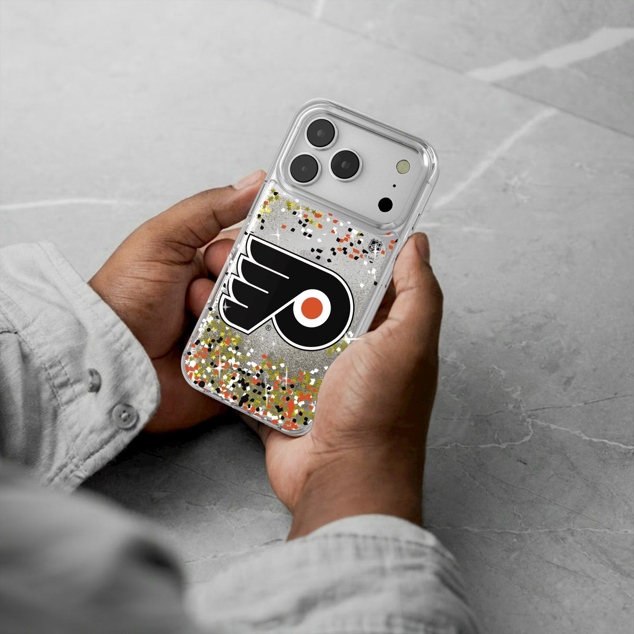 Philadelphia Flyers Confetti Glitter Phone Case for Apple iPhone 17 Series 5