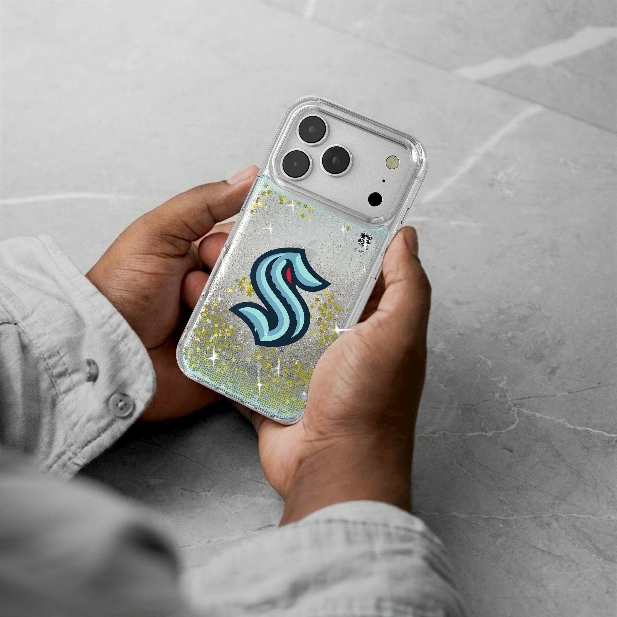 Seattle Kraken Linen Glitter Phone Case for Apple iPhone 17 Series 5
