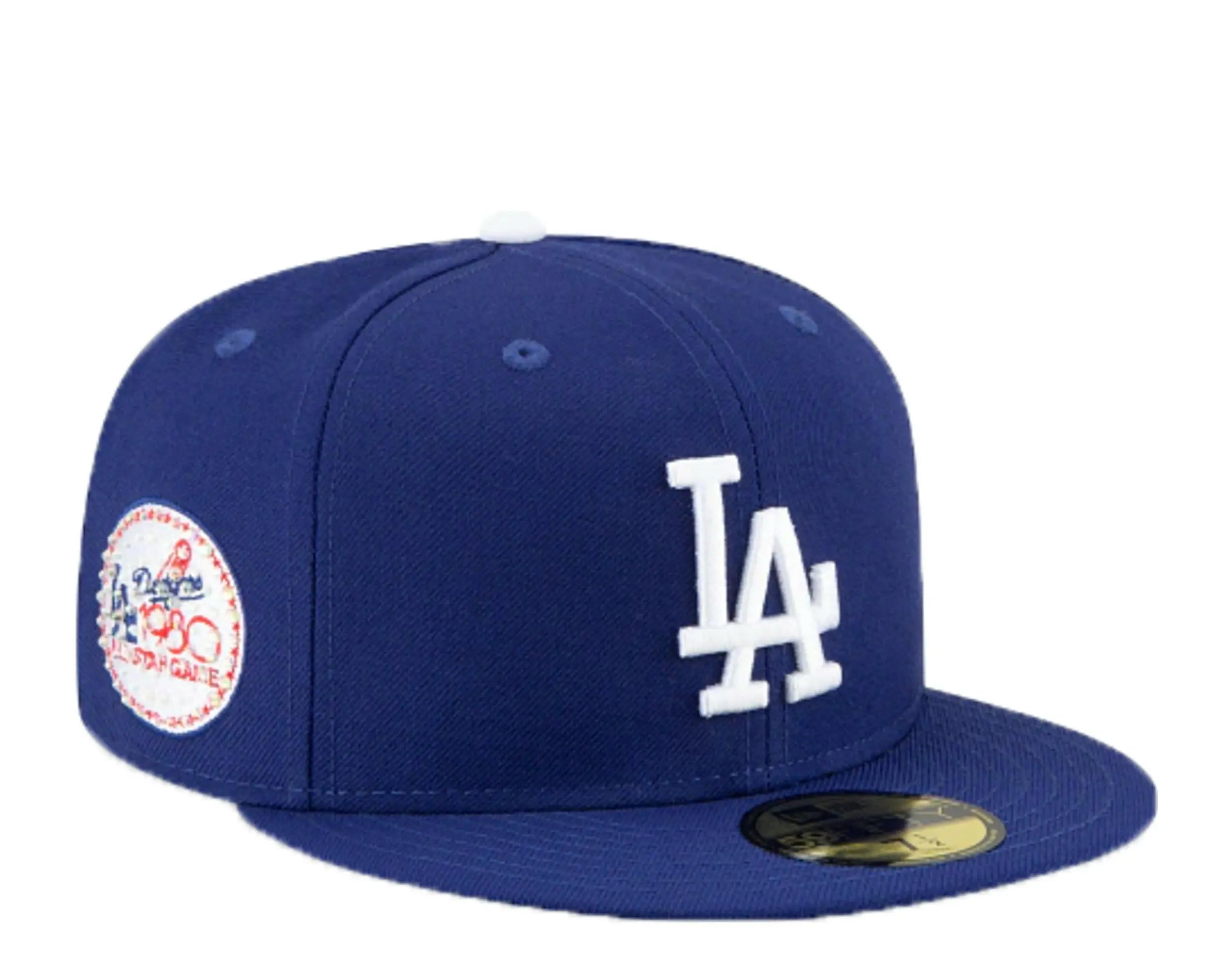 New Era 59Fifty Men Los Angeles Dodgers Icy 1980 ASG Side Patch Fitted Hat Royal/Baby Blue 1