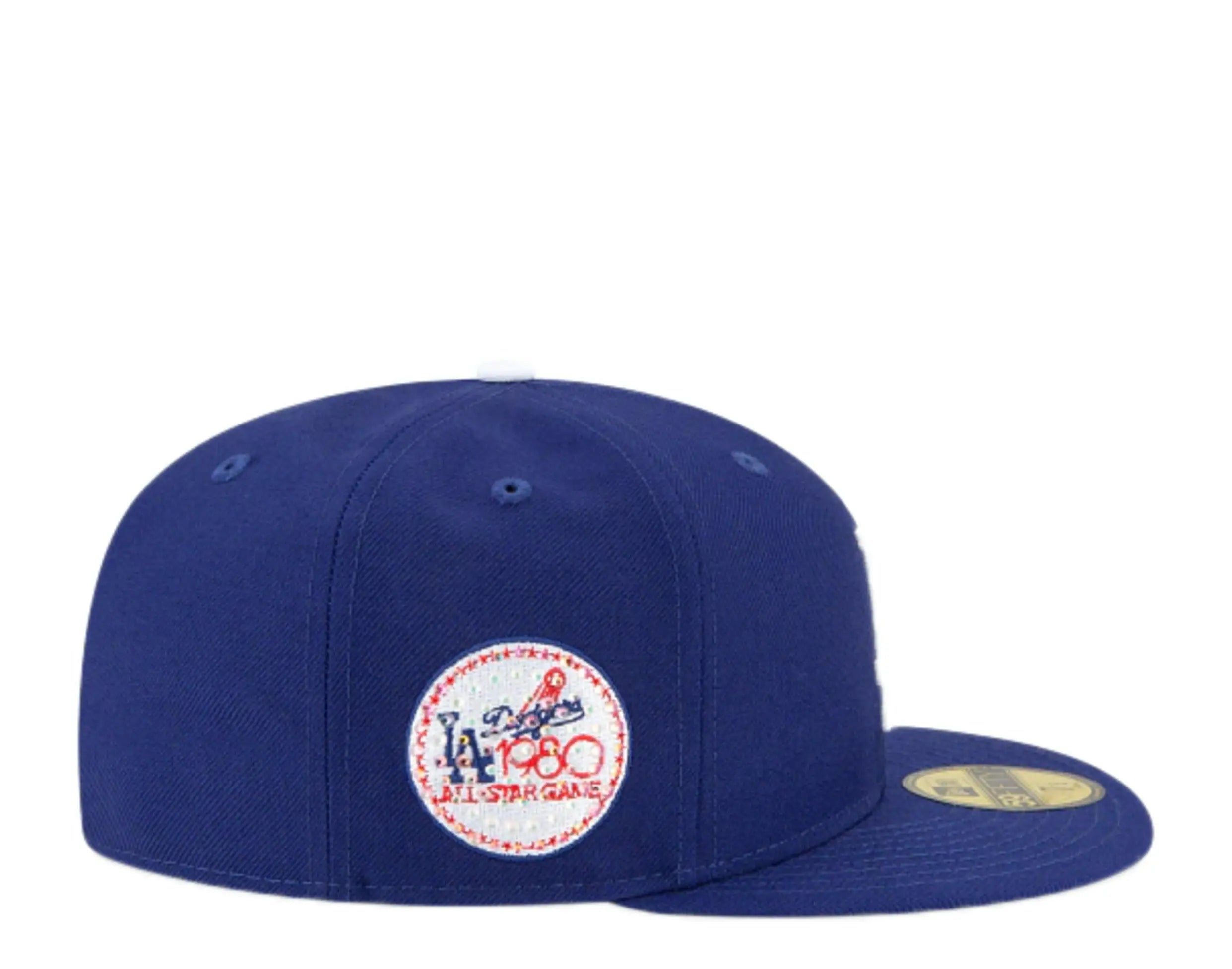 New Era 59Fifty Men Los Angeles Dodgers Icy 1980 ASG Side Patch Fitted Hat Royal/Baby Blue 4