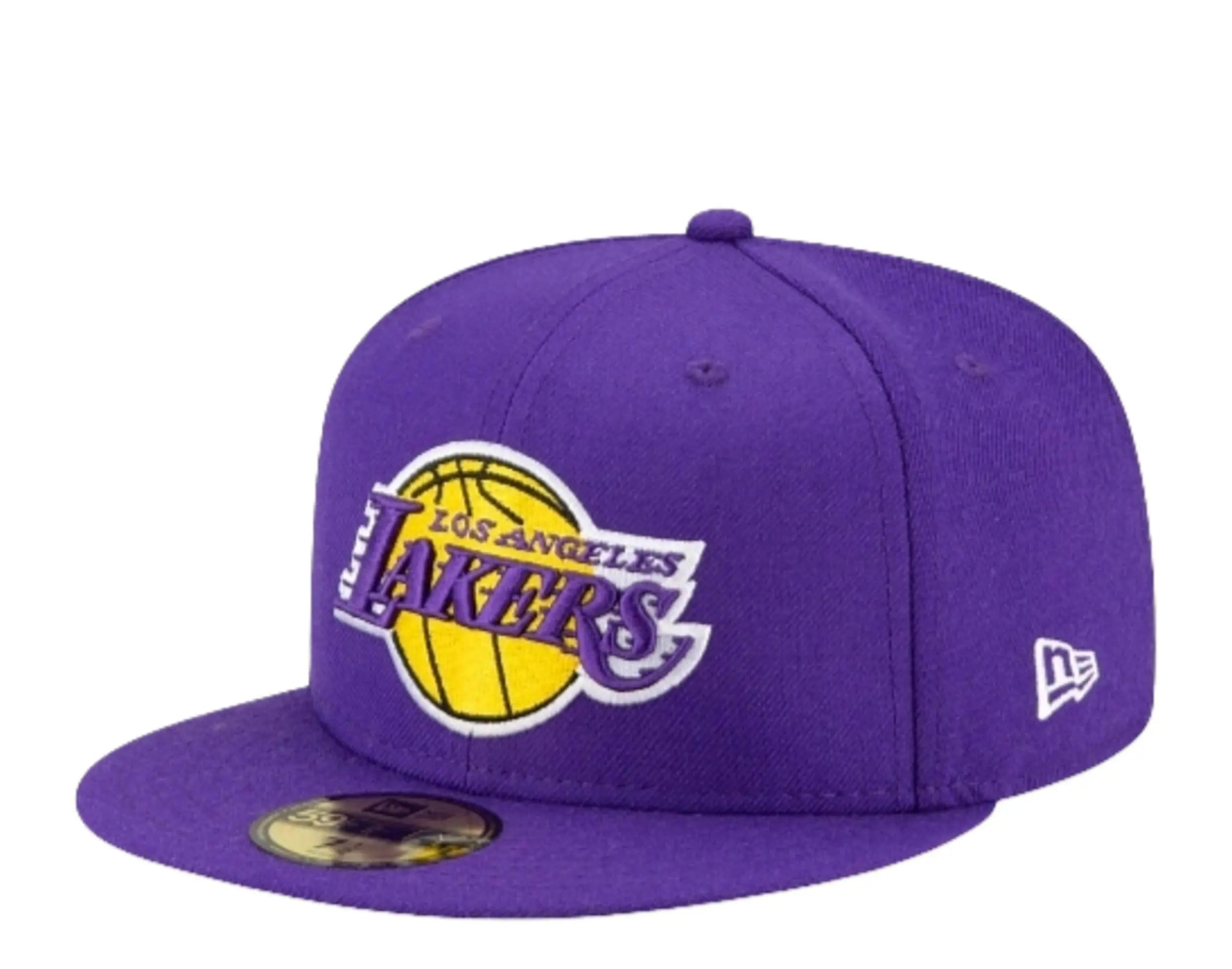 New Era 59Fifty Men Los Angeles Lakers Icy Side Patch Fitted Hat Purple/Baby Blue 1