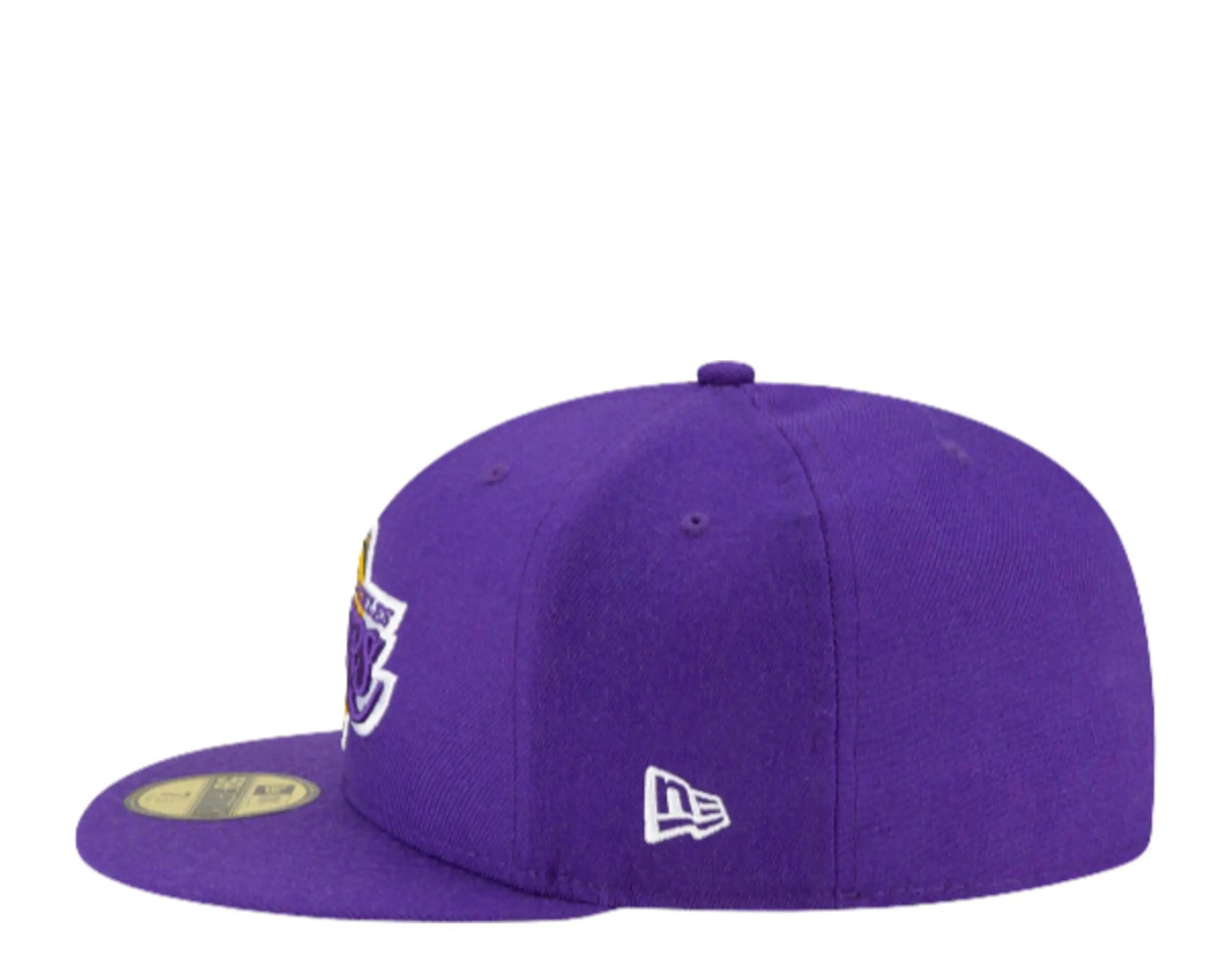 New Era 59Fifty Men Los Angeles Lakers Icy Side Patch Fitted Hat Purple/Baby Blue 4
