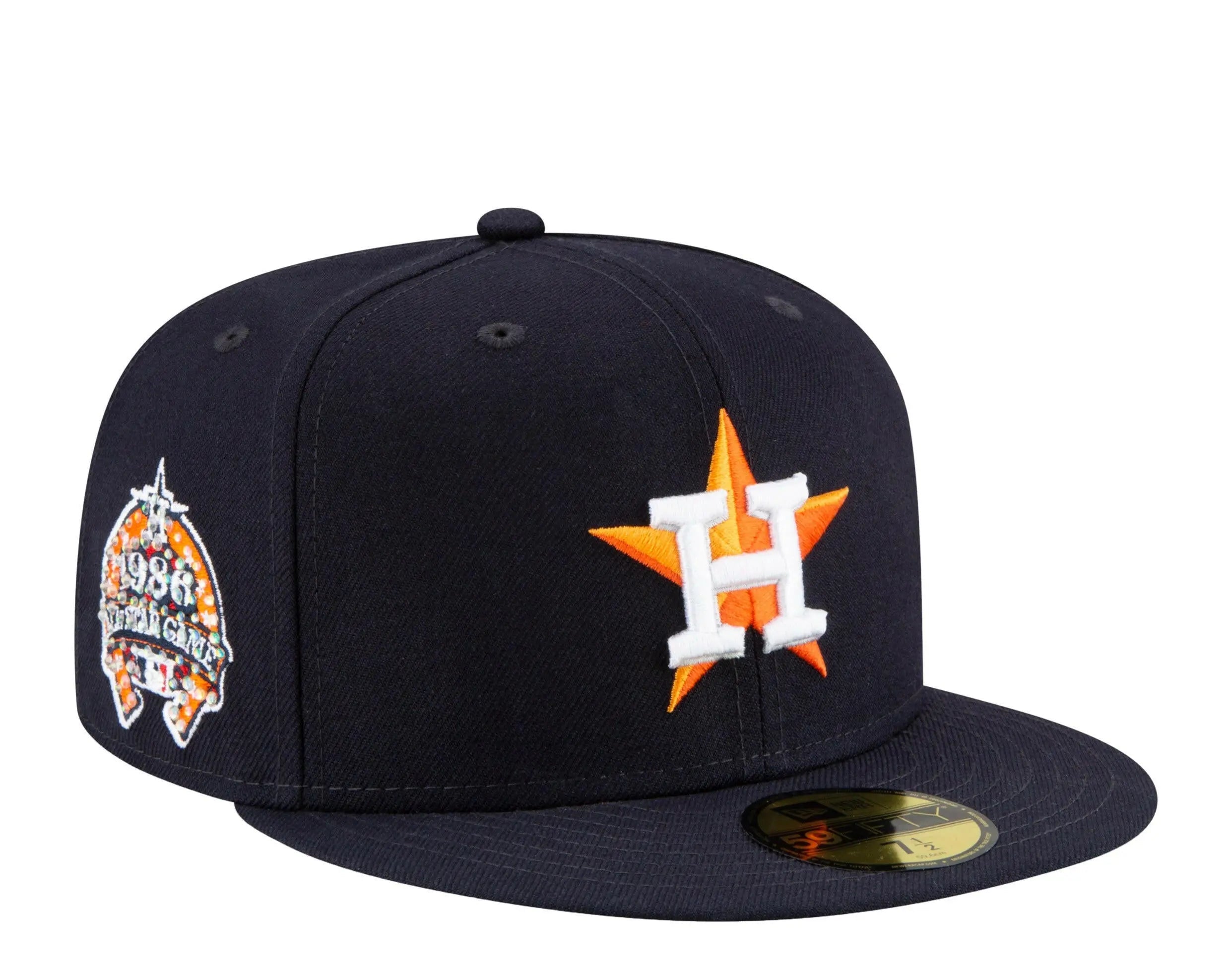 New Era 59Fifty Men Houston Astros Icy 1986 ASG Side Patch Fitted Hat Grey/Baby Blue 1