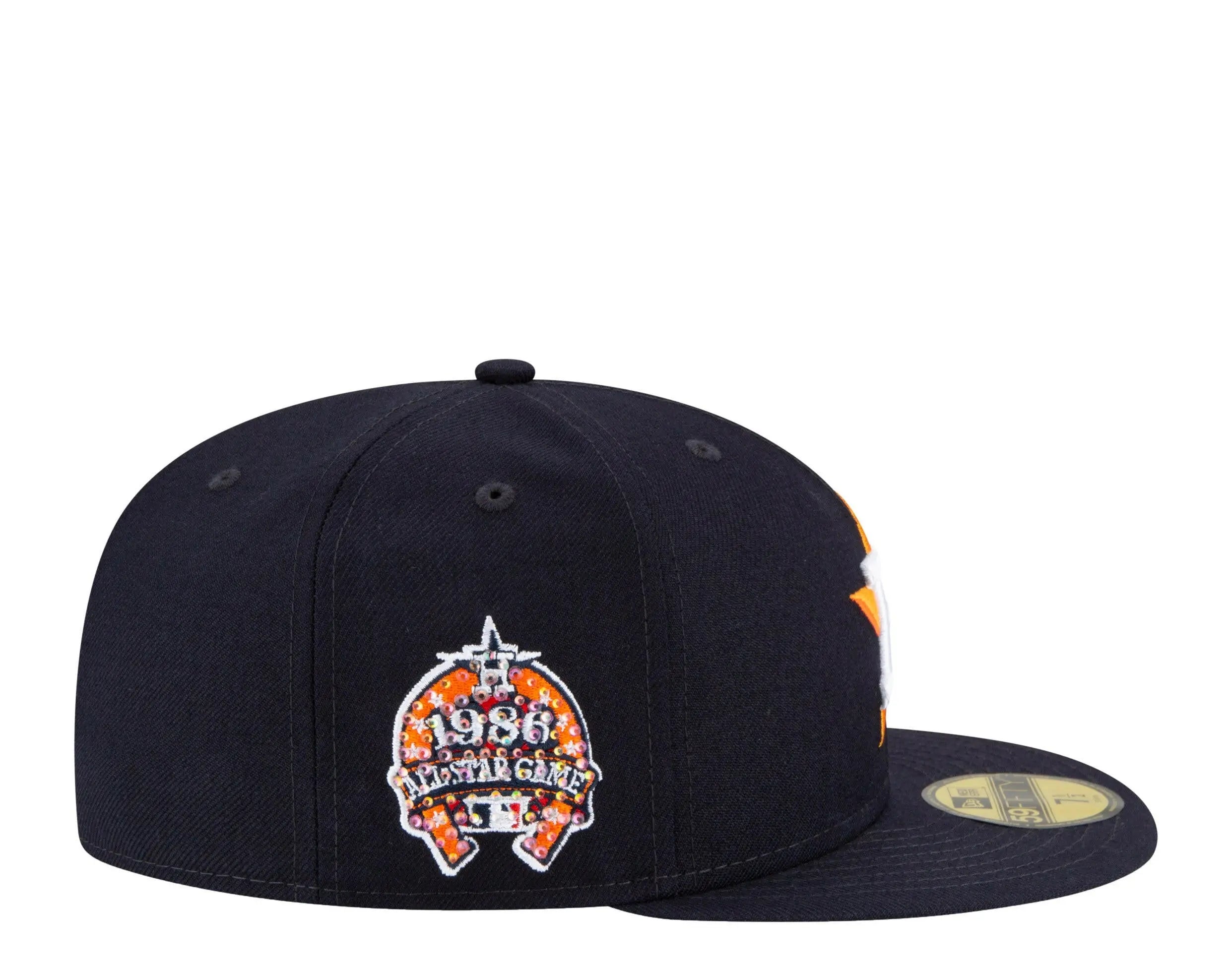 New Era 59Fifty Men Houston Astros Icy 1986 ASG Side Patch Fitted Hat Grey/Baby Blue 4
