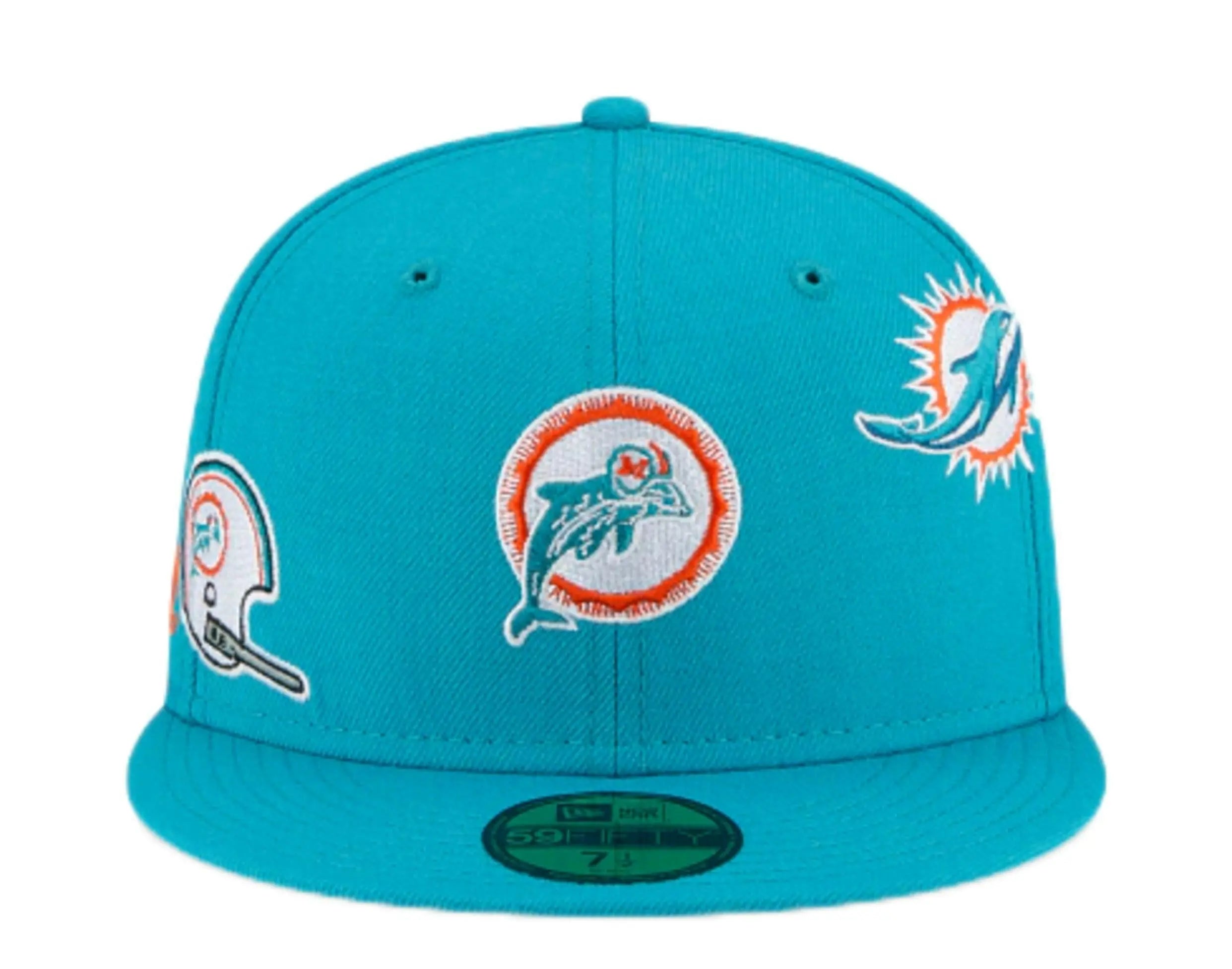 New Era x Just Don 59Fifty Men Miami Dolphins Fitted Hat Aqua 2