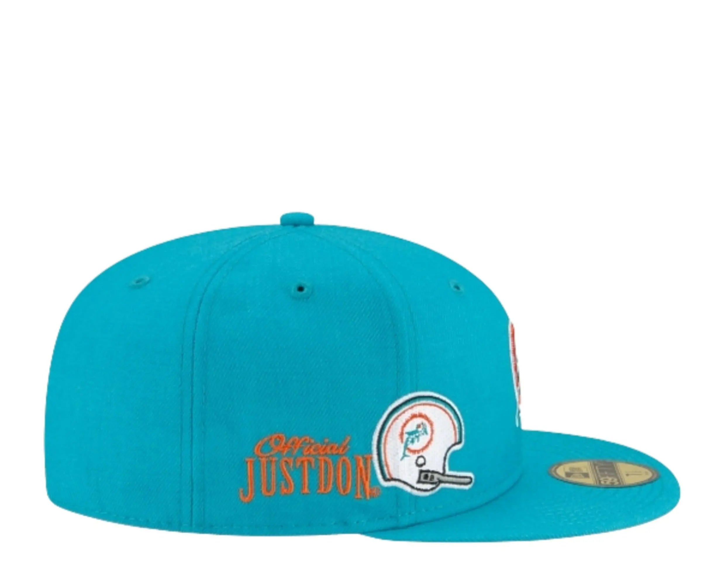 New Era x Just Don 59Fifty Men Miami Dolphins Fitted Hat Aqua 4
