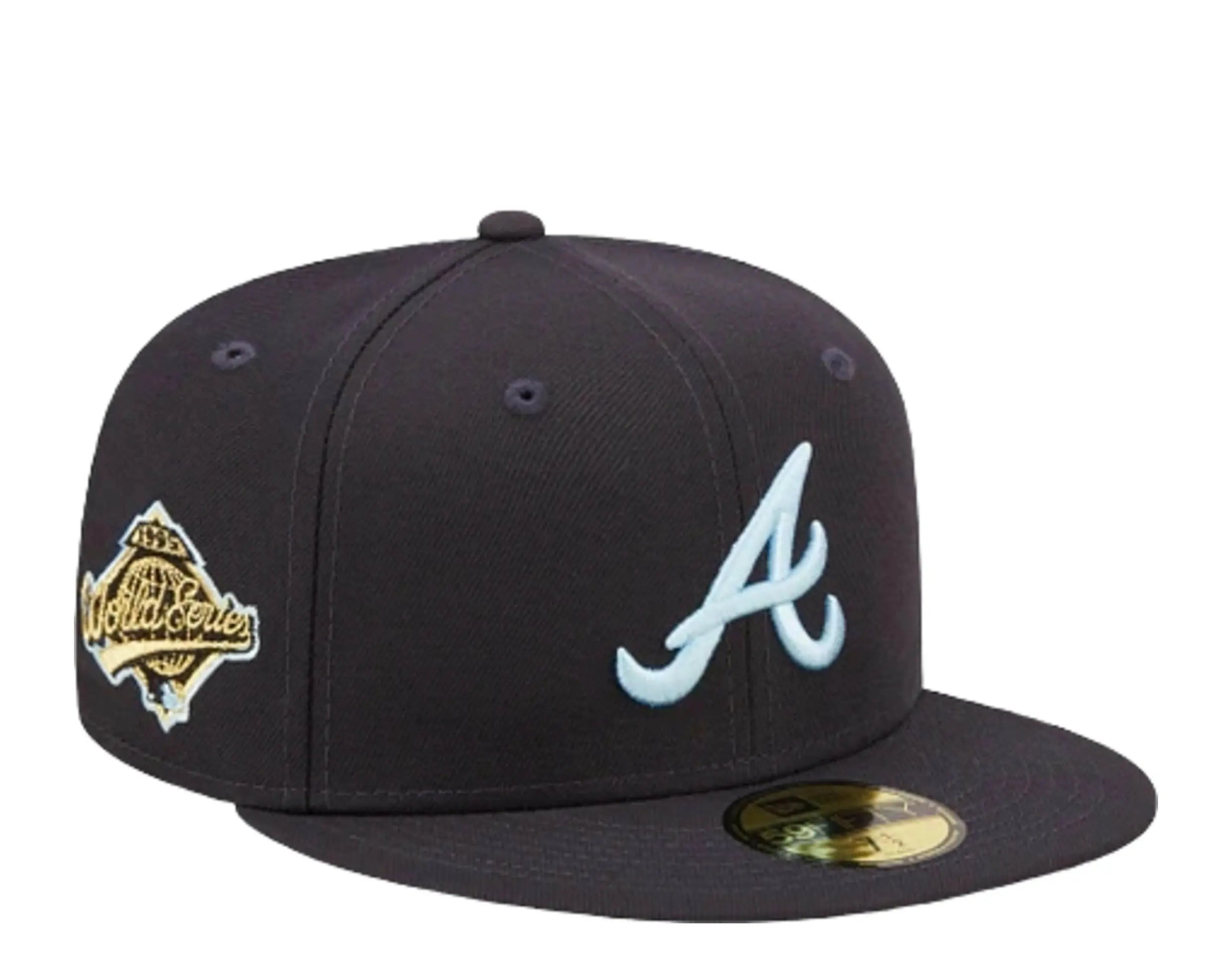 New Era Cloud Under 59Fifty Atlanta Braves Men Fitted Hat Navy 1