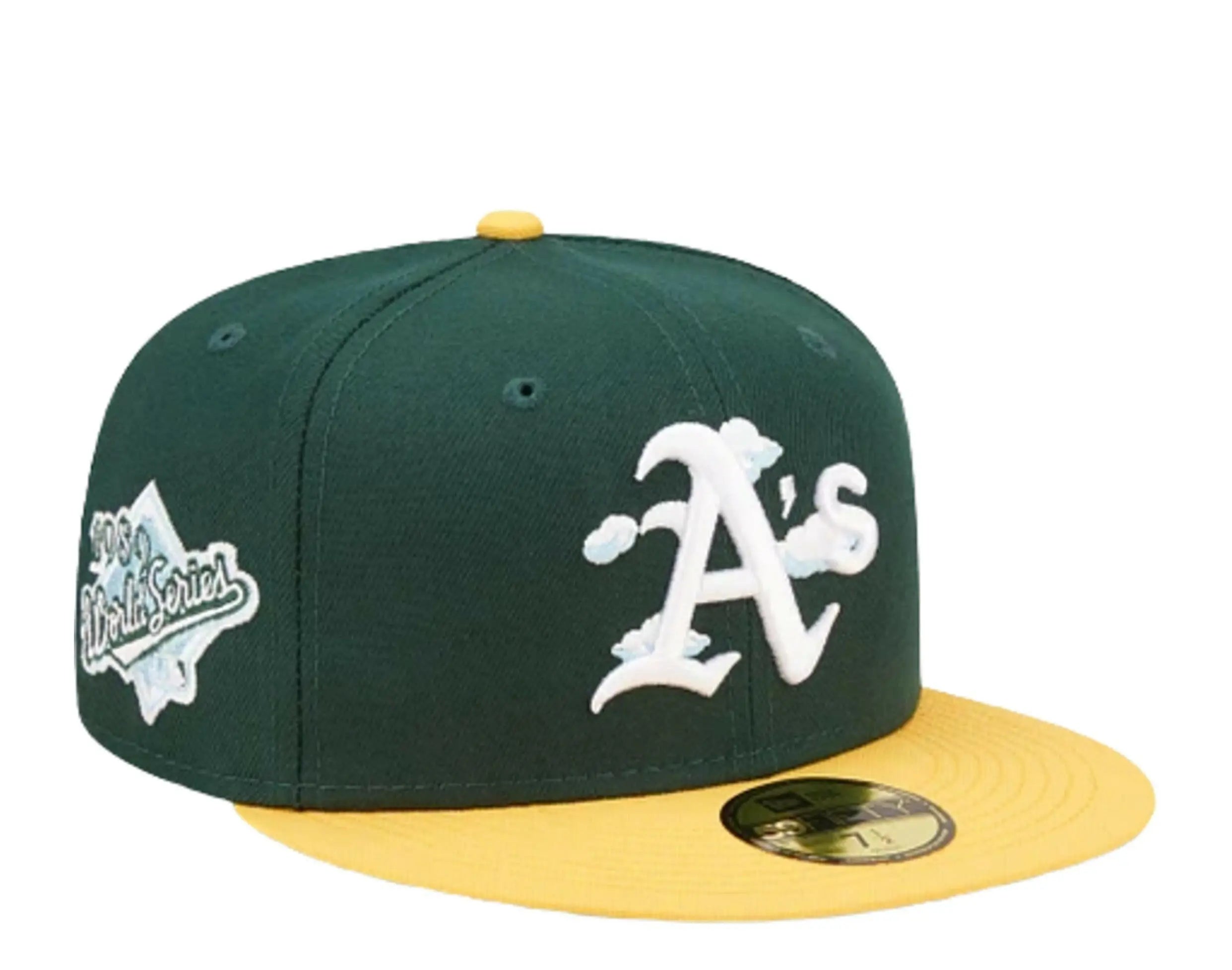 New Era 59Fifty MLB Oakland Athletics Comic Cloud Fitted Hat Green/Yellow 1