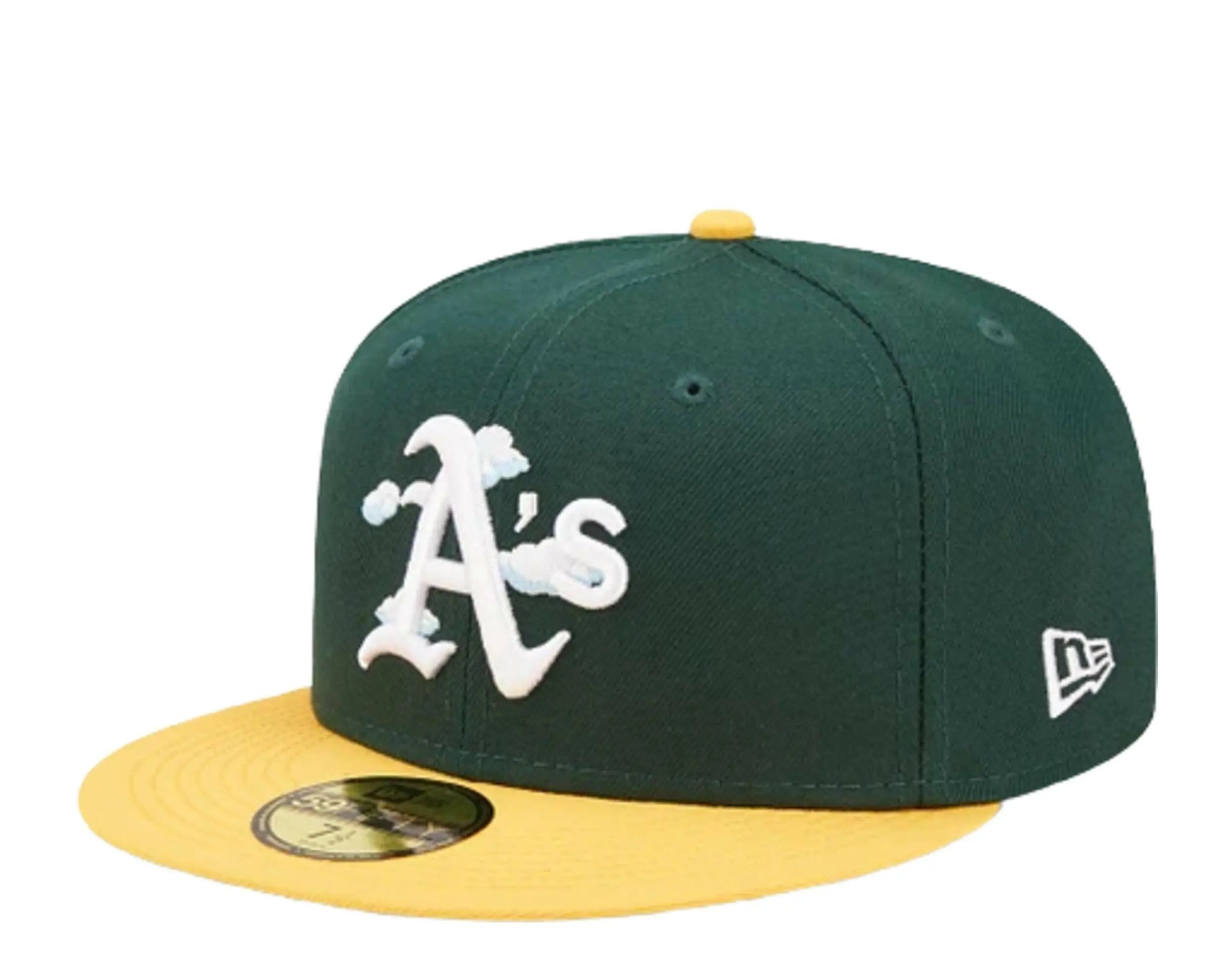 New Era 59Fifty MLB Oakland Athletics Comic Cloud Fitted Hat Green/Yellow 3