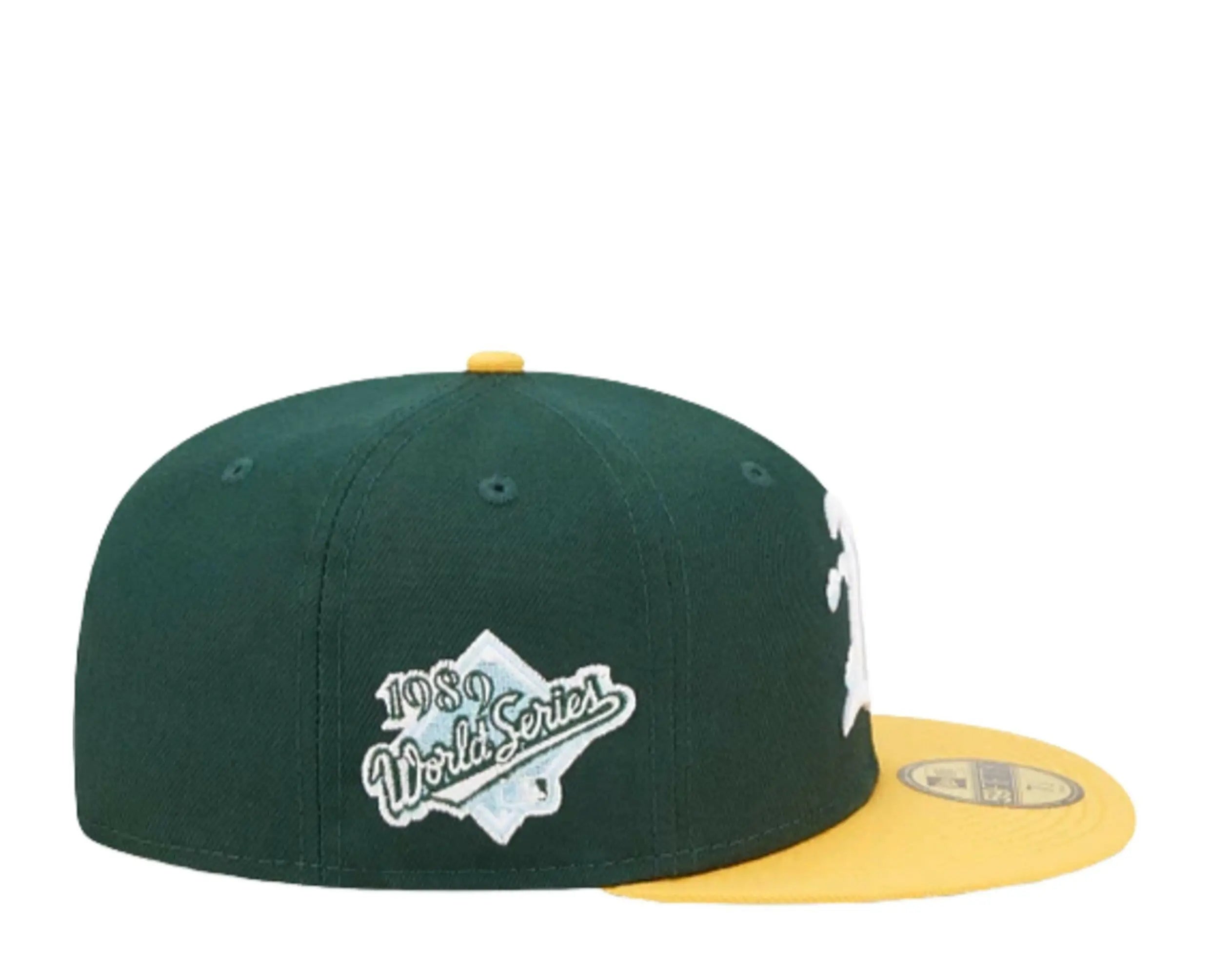 New Era 59Fifty MLB Oakland Athletics Comic Cloud Fitted Hat Green/Yellow 4