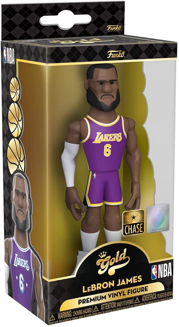 Funko NBA: Los Angeles Lakers - Lebron James (City) 5" Gold Figure (with Chase) 4