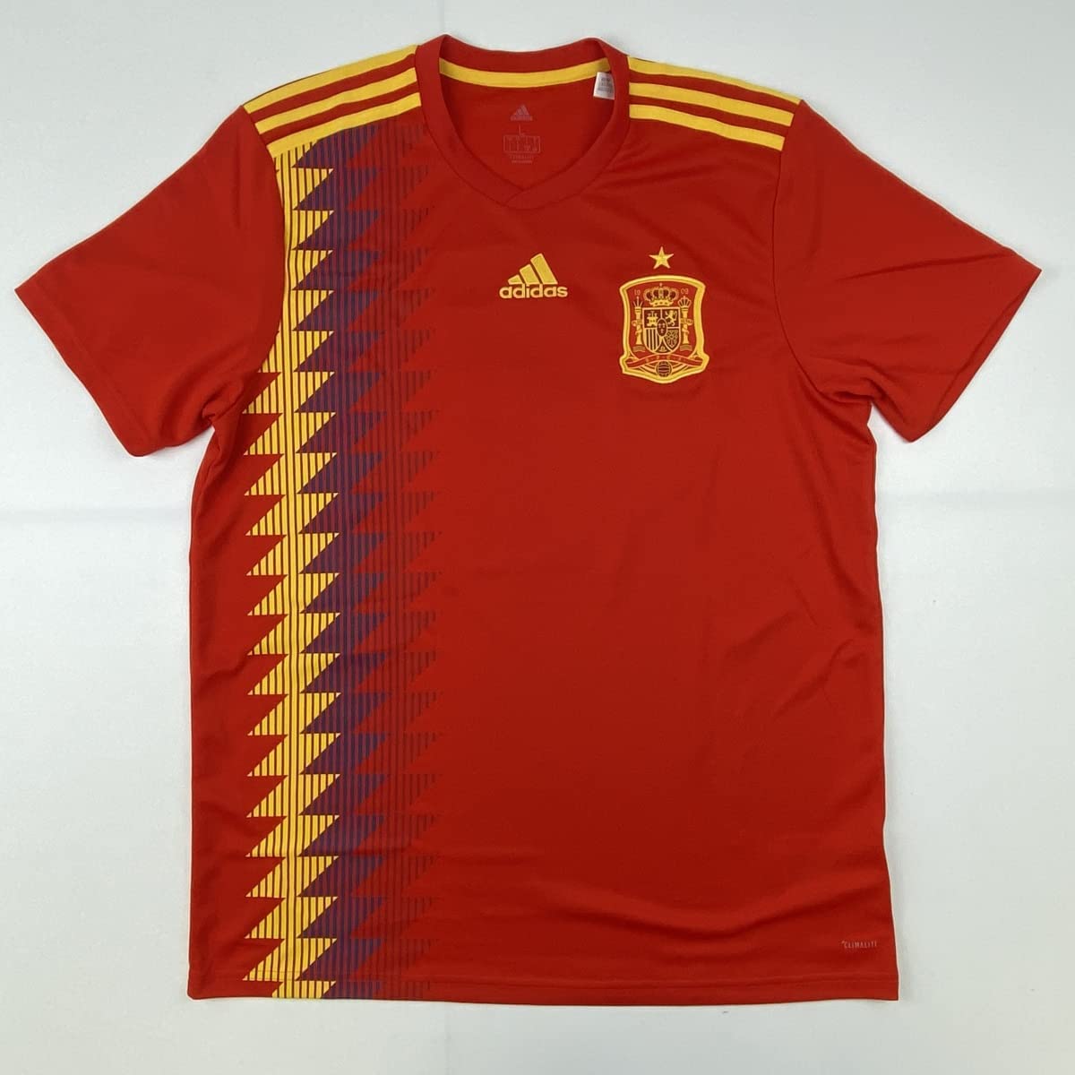 Autographed/Signed Andres Iniesta Spain Red World Cup Soccer Futbol Jersey Beckett BAS COA 4