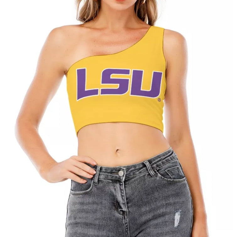 LSU Yellow One Shoulder Top 8