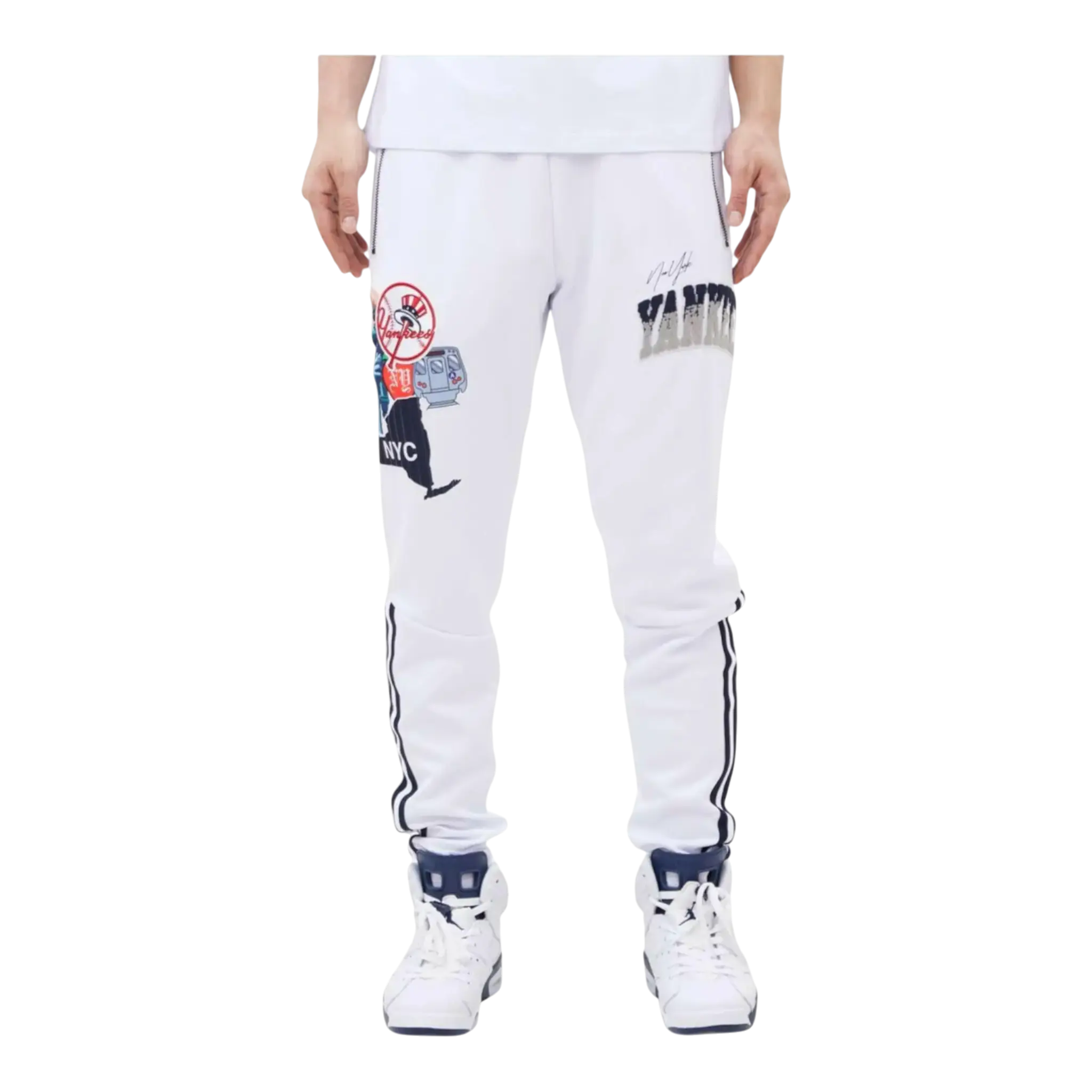 Pro Standard New York Yankees Home Town Men Track Pants White 1