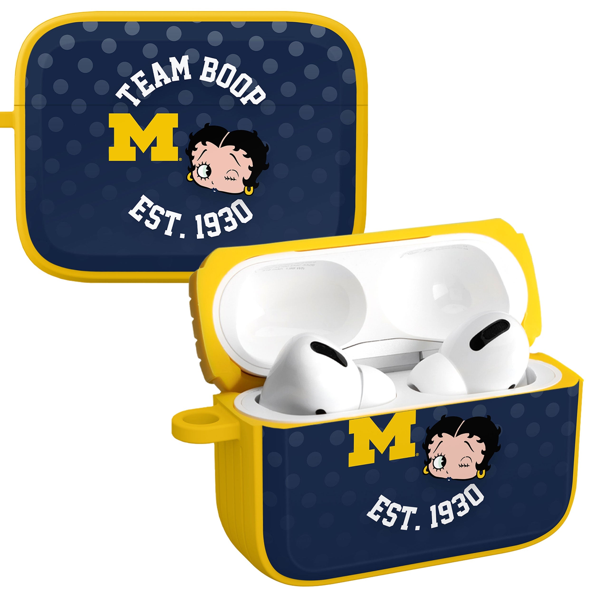 Michigan Wolverines X Betty Boop HDX Apple AirPods Pro 1 & 2 Case Cover 1