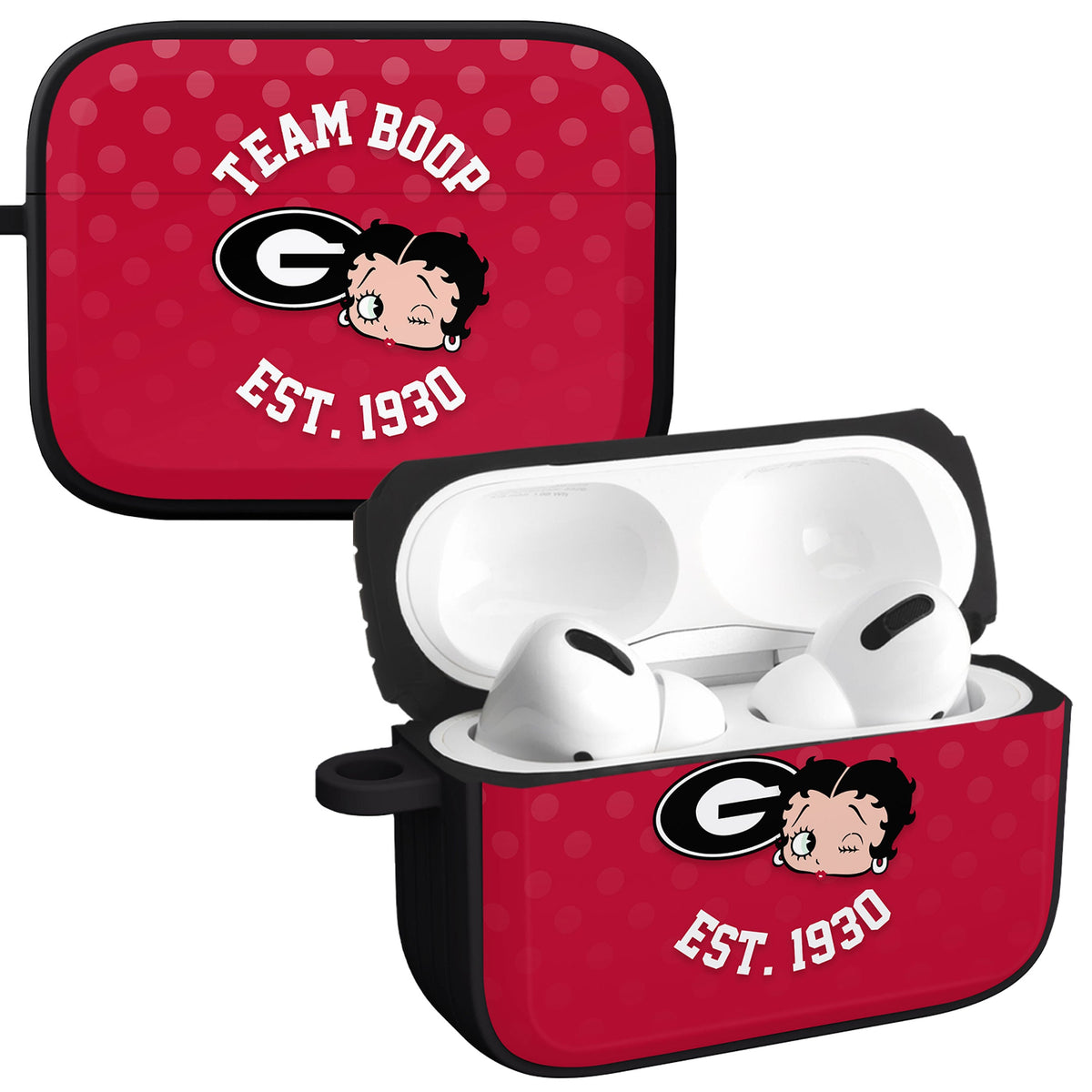 Georgia Bulldogs X Betty Boop HDX Apple AirPods Pro 1 & 2 Case Cover | Affinity Bands 1