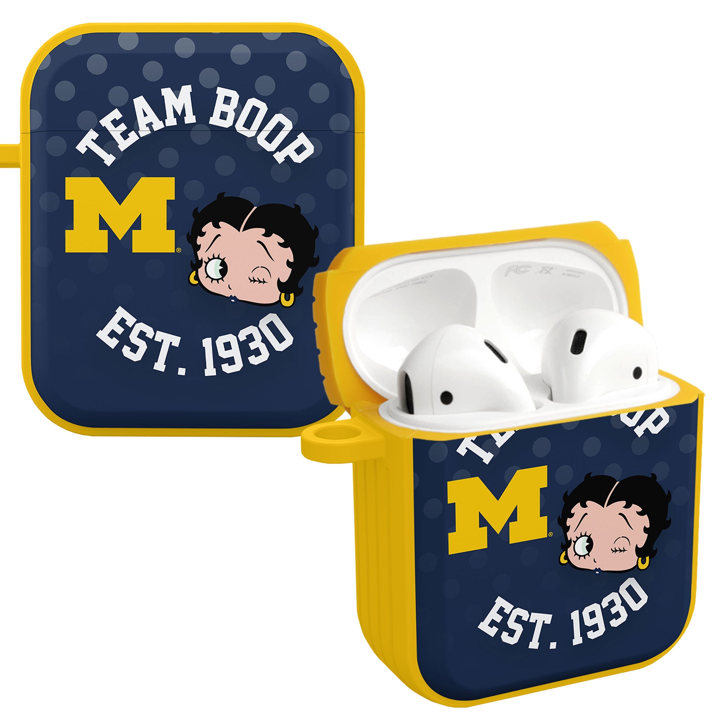 Michigan Wolverines X Betty Boop HDX Apple AirPods Gen 1 & 2 Case Cover 1