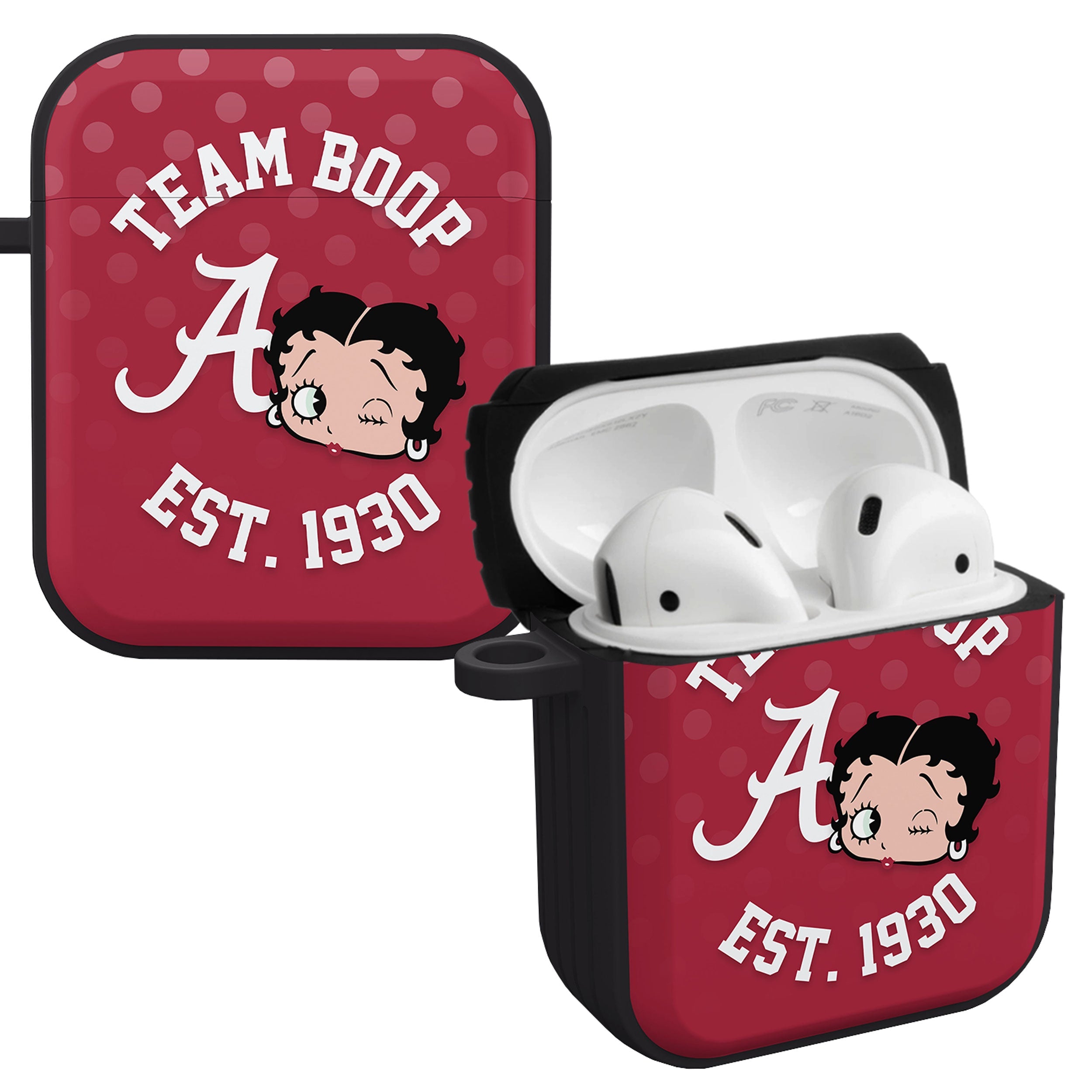 Alabama Crimson Tide X Betty Boop HDX Apple AirPods Gen 1 & 2 Case Cover 1