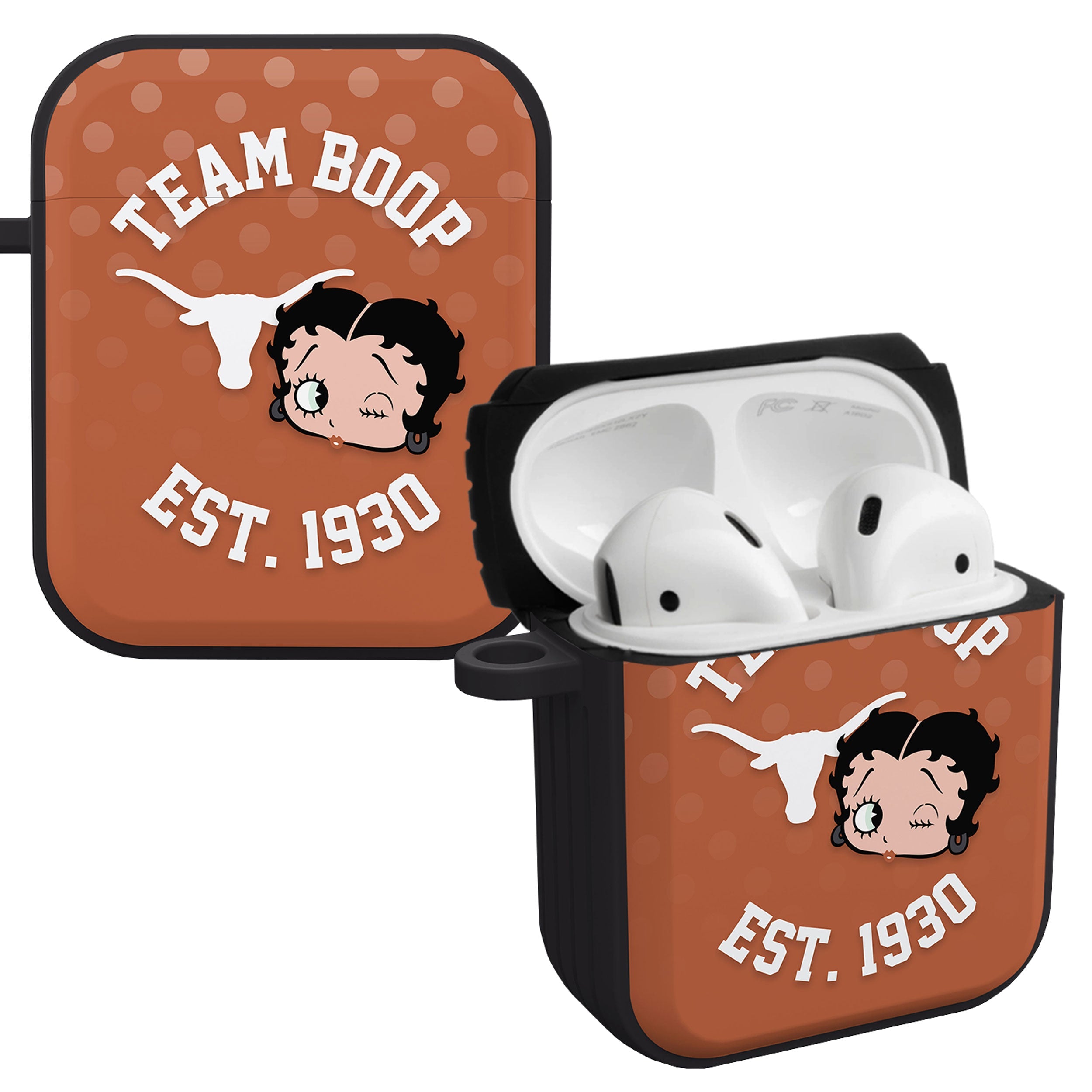 Texas Longhorns X Betty Boop HDX Apple AirPods Gen 1 & 2 Case Cover 1