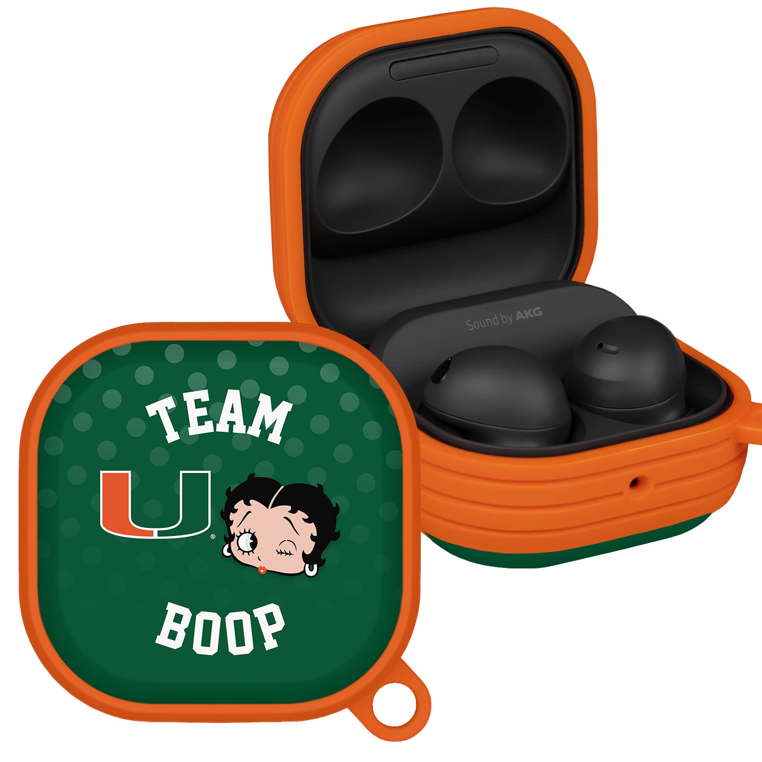 Miami Hurricanes X Betty Boop HDX Samsung Galaxy Buds Pro & Buds Live Case Cover | Affinity Bands 1