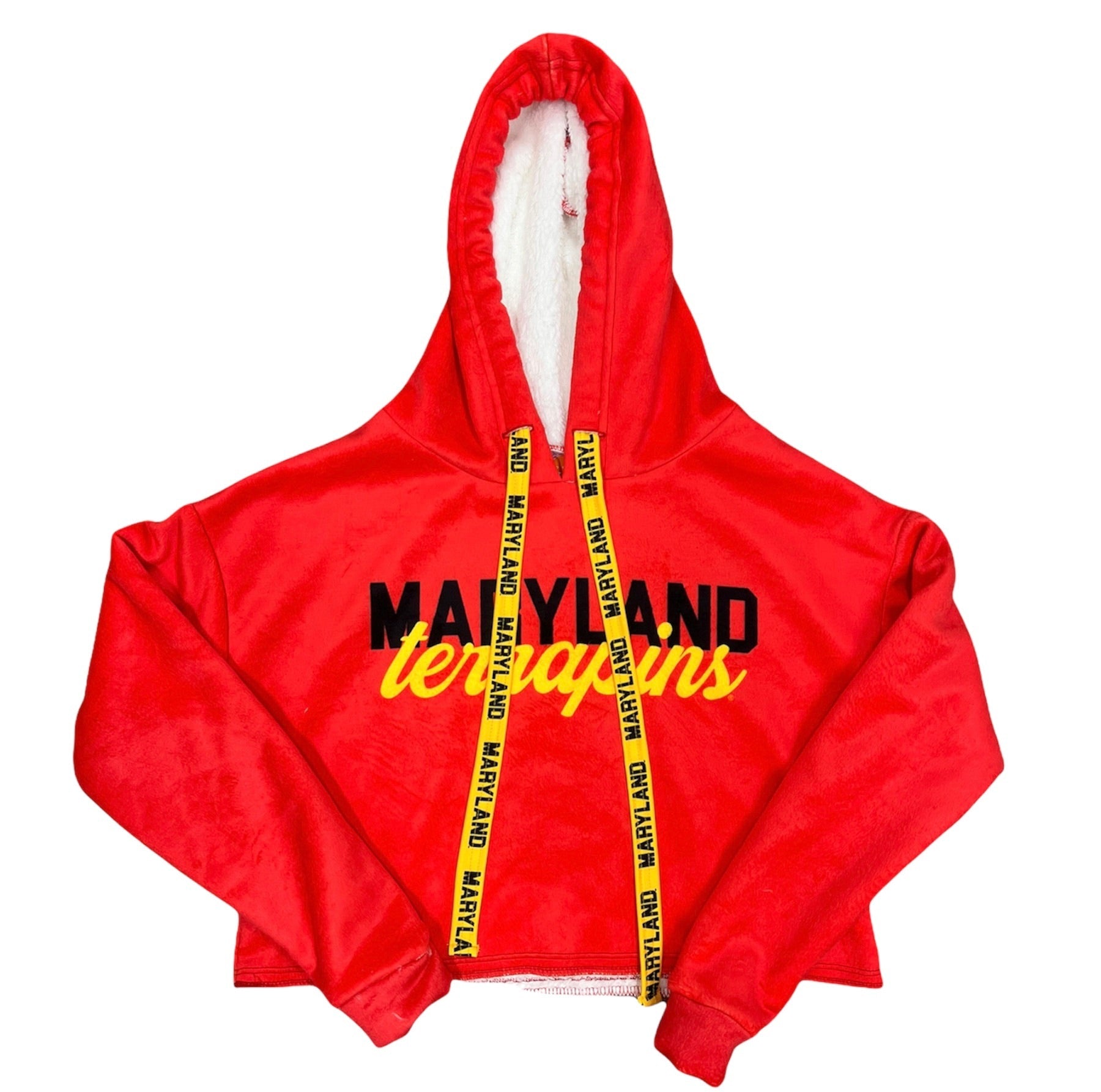 Maryland Terps Red Varsity Furry Hoodie | lojobands 3