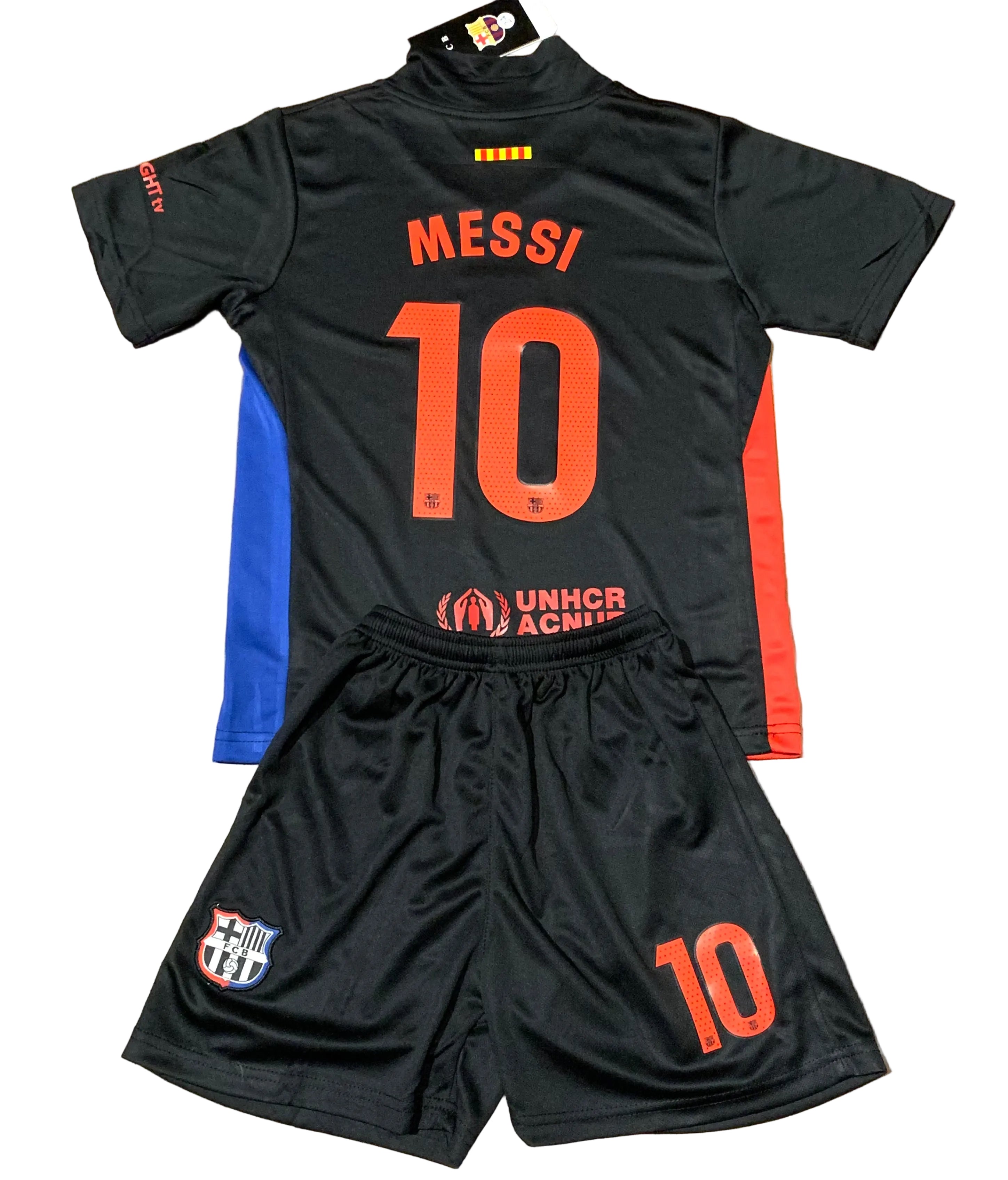 Lionel Messi Away Black Barcelona Soccer Jersey Kids Toddler & Youth Sizes 1