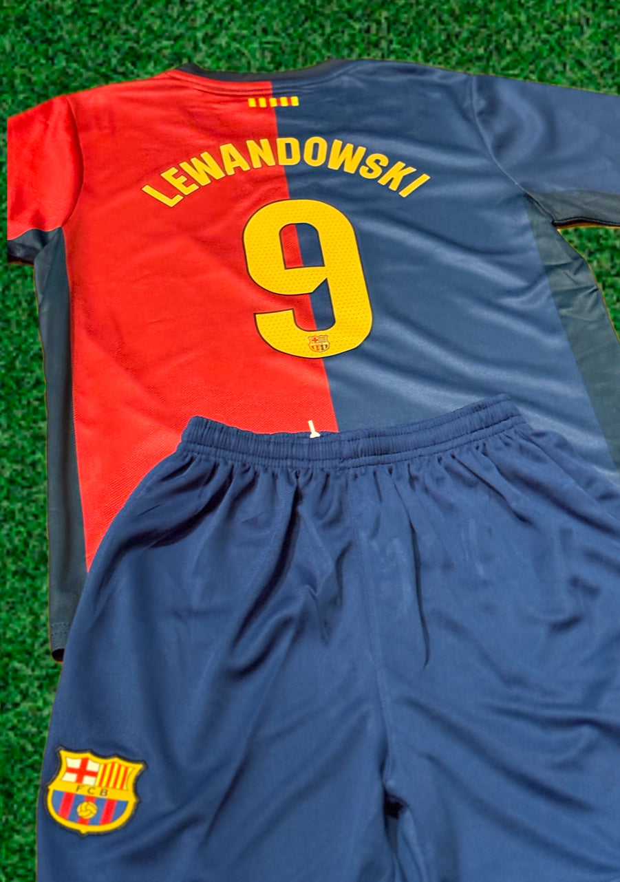 Lewandowski Barcelona 9 Kids Soccer Jersey Toddler & Youth Sizes 3
