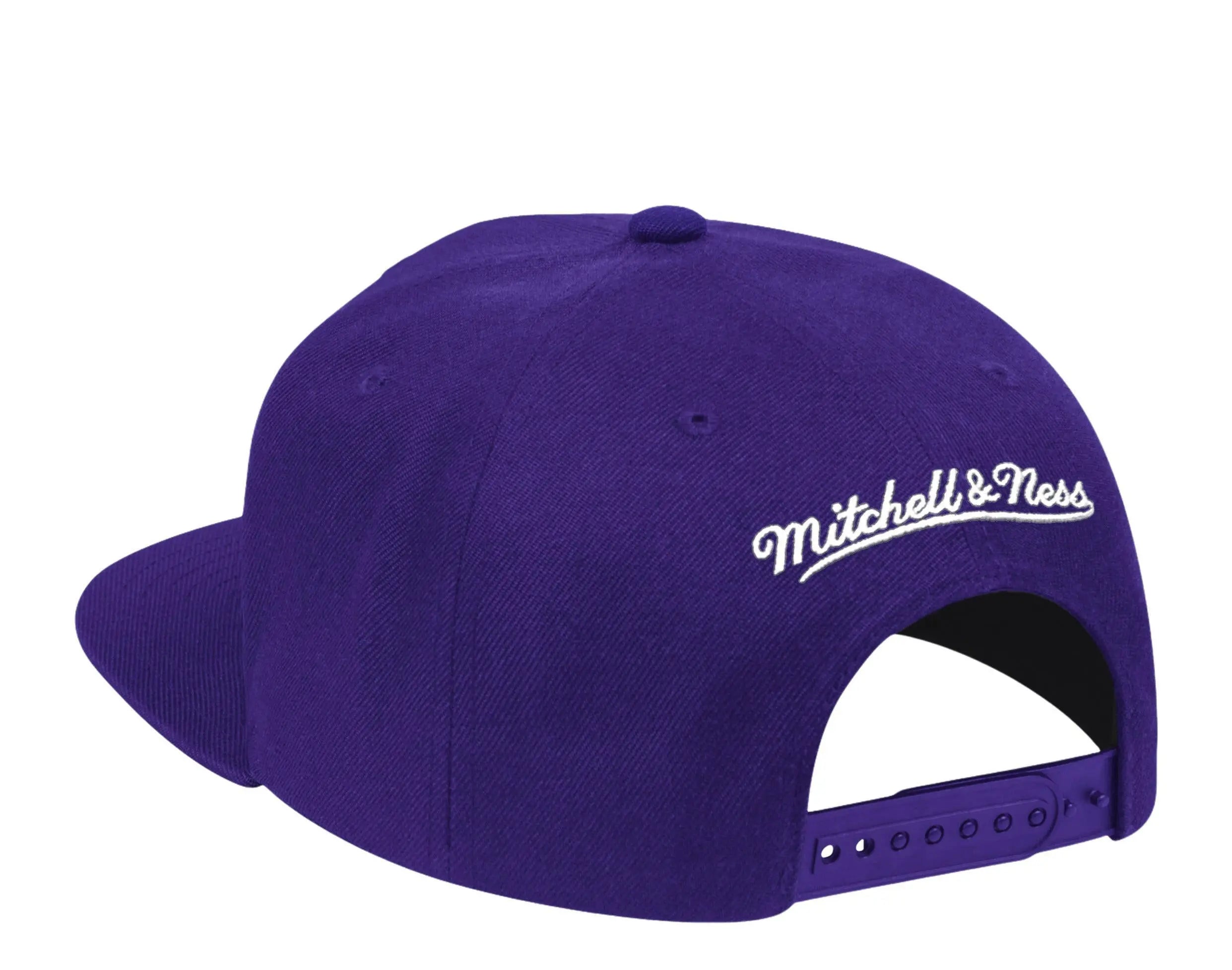 Mitchell & Ness Los Angeles Lakers HWC Logo Remix Men Snapback Hat Purple 2