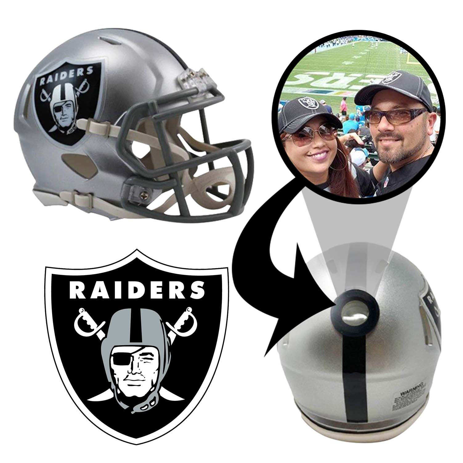 Las Vegas Raiders NFL Mini Helmet - Picture Inside 1