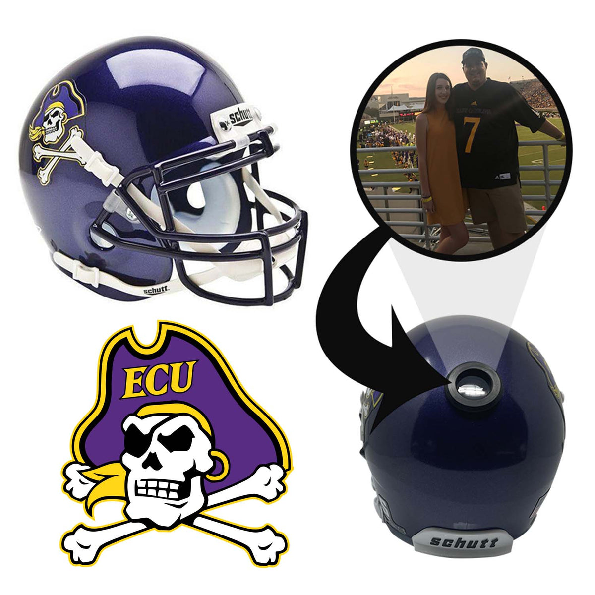 East Carolina Pirates College Football Collectible Mini Helmet - Picture Inside - FANZ Collectibles 1