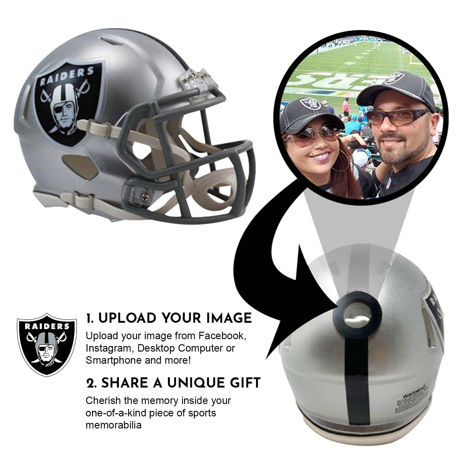Las Vegas Raiders NFL Mini Helmet - Picture Inside 2