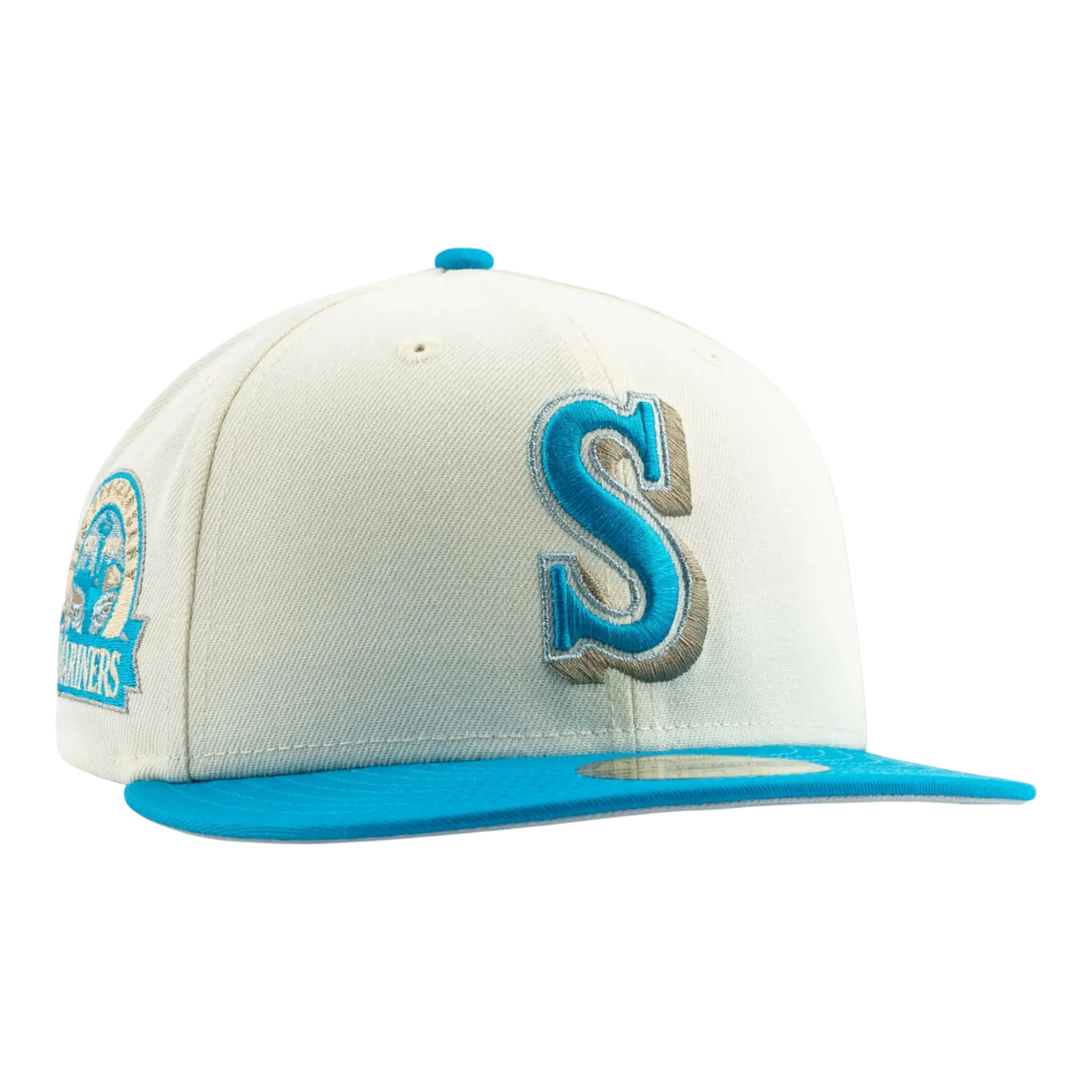 New Era Seattle Mariners 30th Anniversary Elements Pack Men Fitted Hat Off White/Freshwater Blue 1