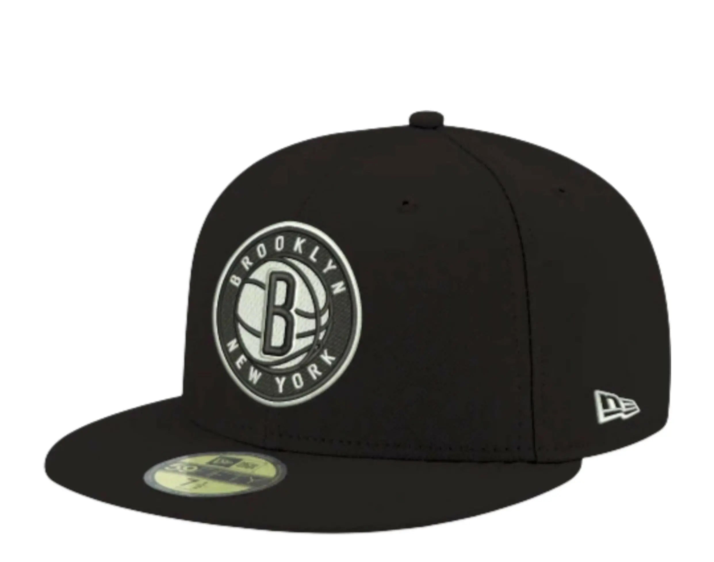 New Era 59Fifty Men Brooklyn Nets Fitted Hat Black/White 1