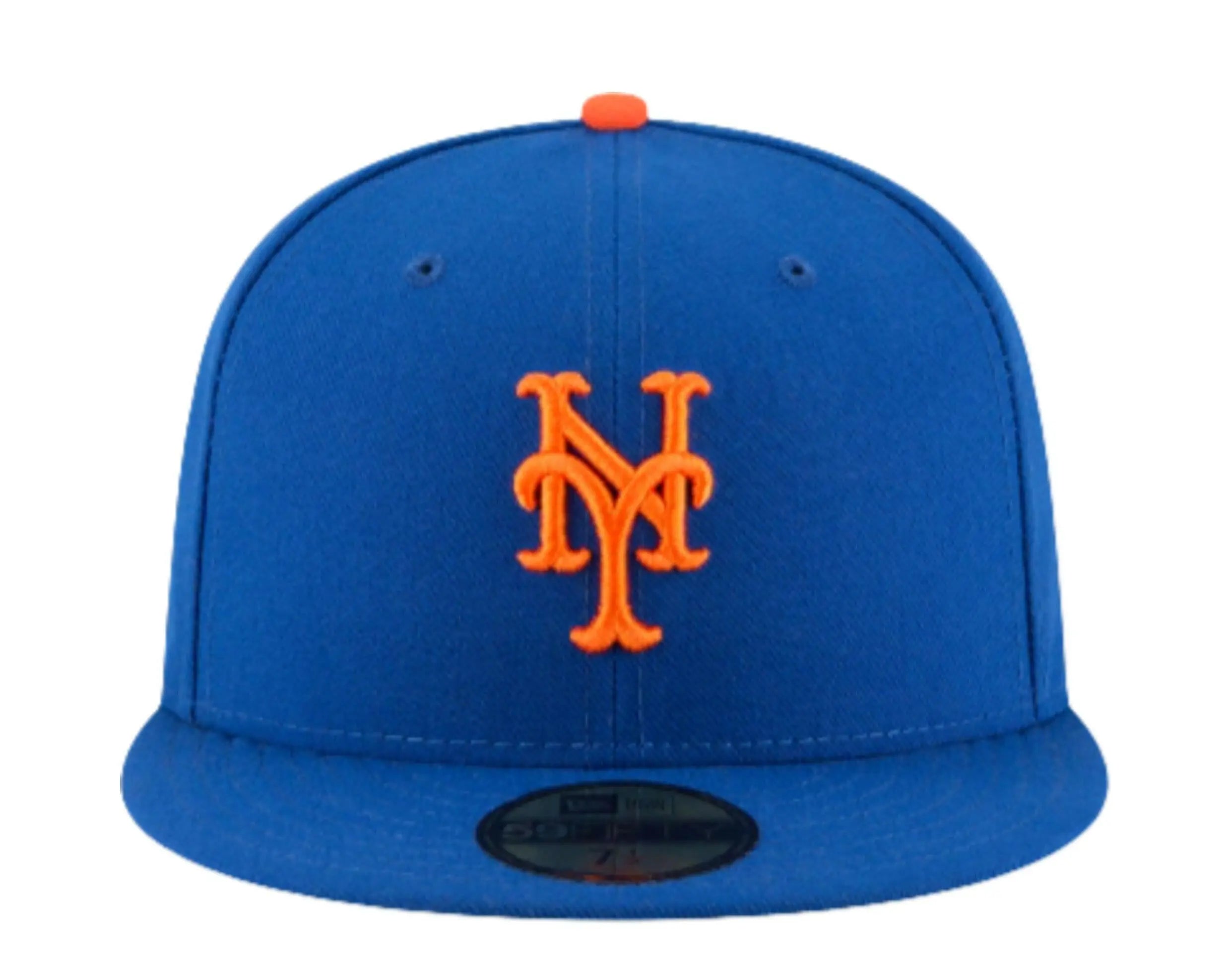 New Era 59Fifty Men New York Mets Authentic Collection Fitted Hat Royal/Orange 2
