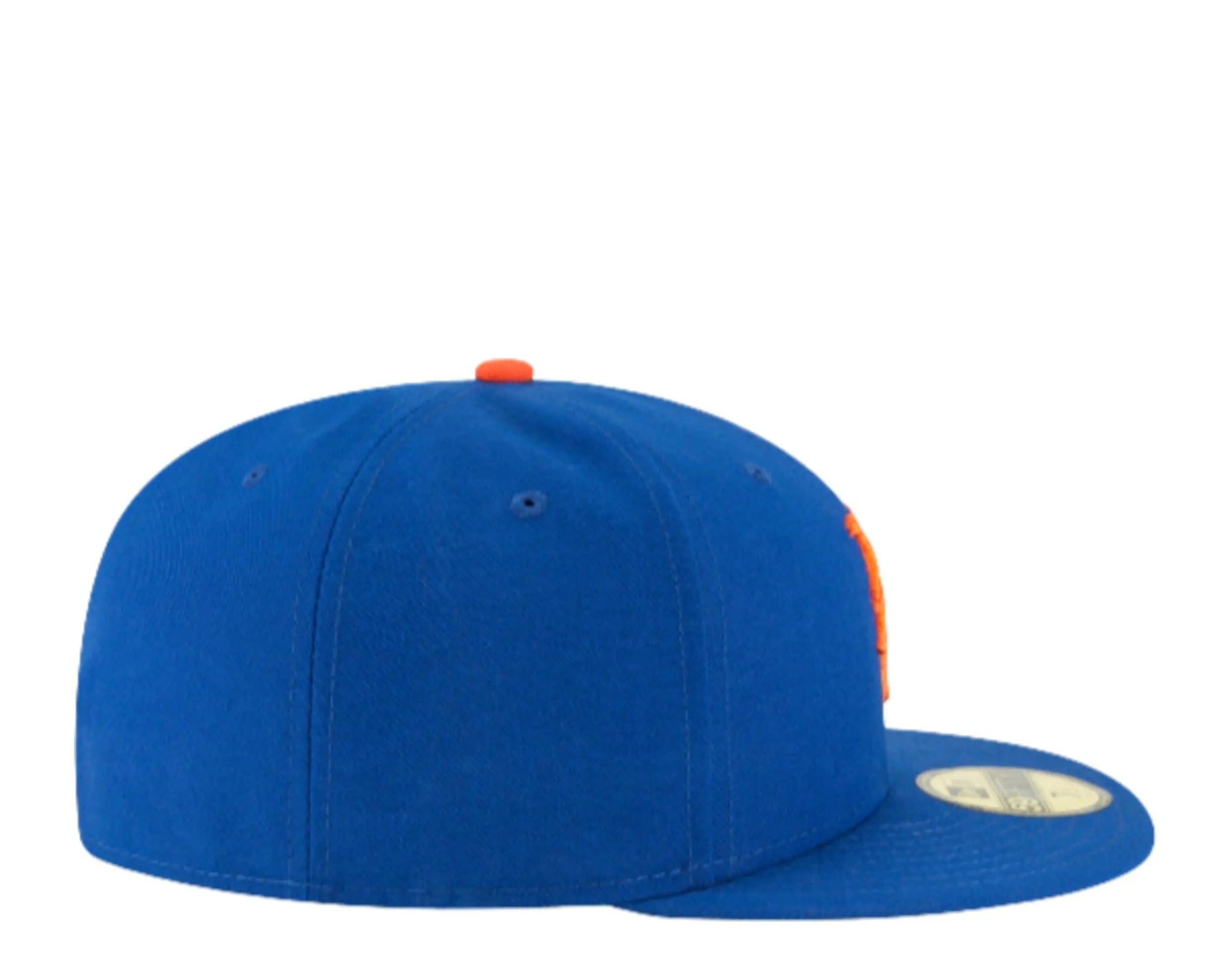 New Era 59Fifty Men New York Mets Authentic Collection Fitted Hat Royal/Orange 5