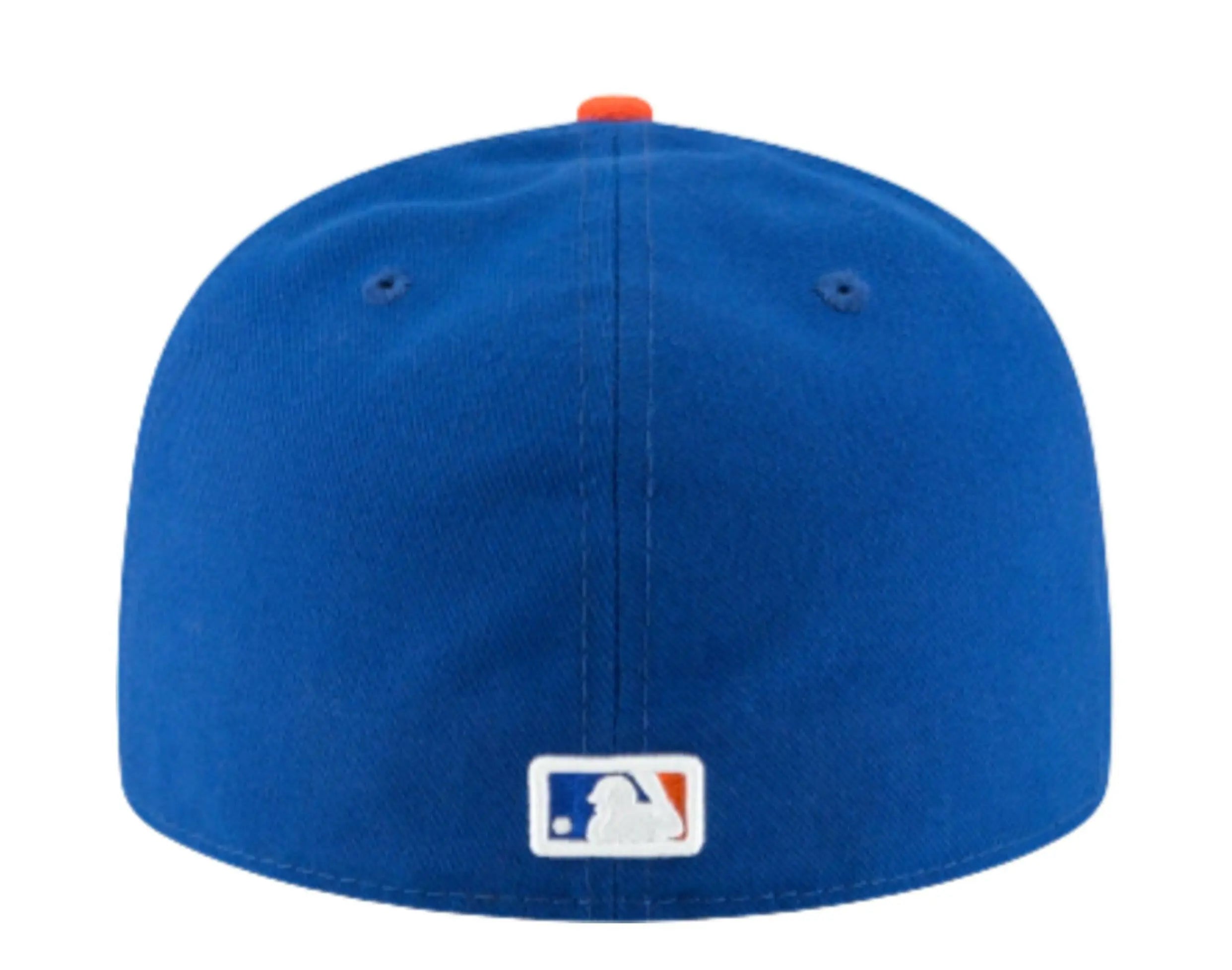 New Era 59Fifty Men New York Mets Authentic Collection Fitted Hat Royal/Orange 6