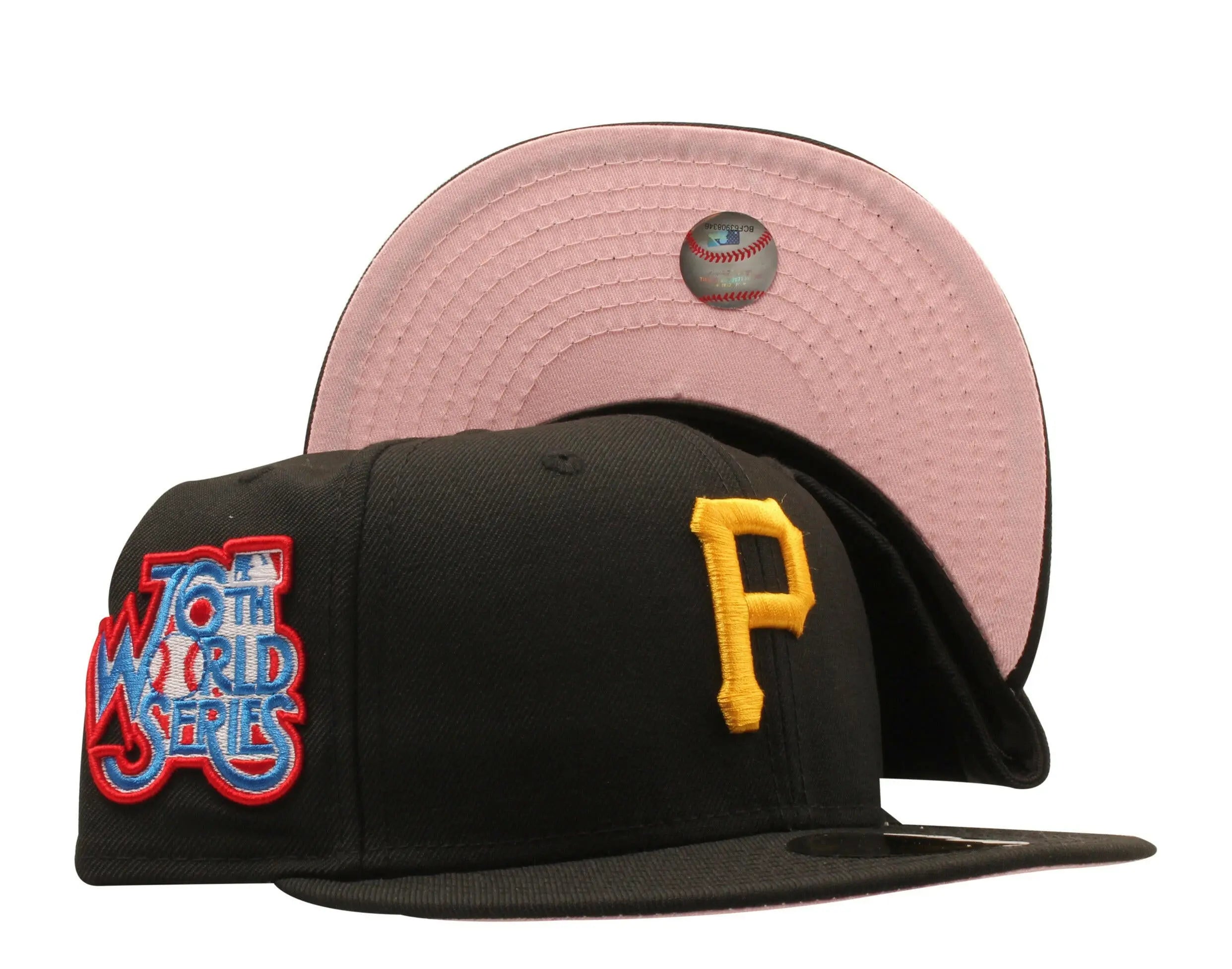 New Era 59Fifty Men Fitted Hat Black Pittsburgh Pirates 1979 World Series Pink Undervisor 1