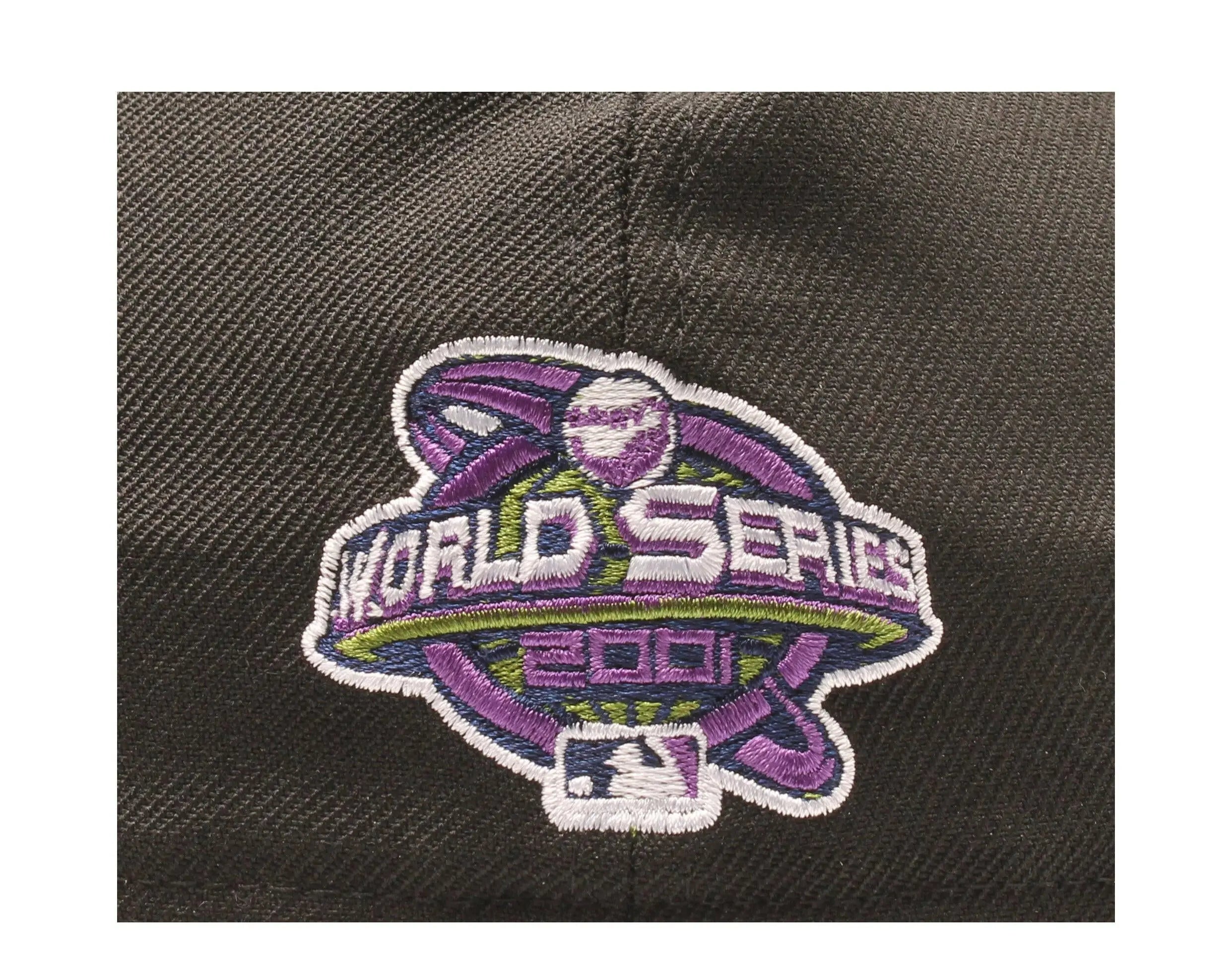New Era 59Fifty Men Fitted Hat Black Arizona Diamondbacks 2001 World Series Green Undervisor 3
