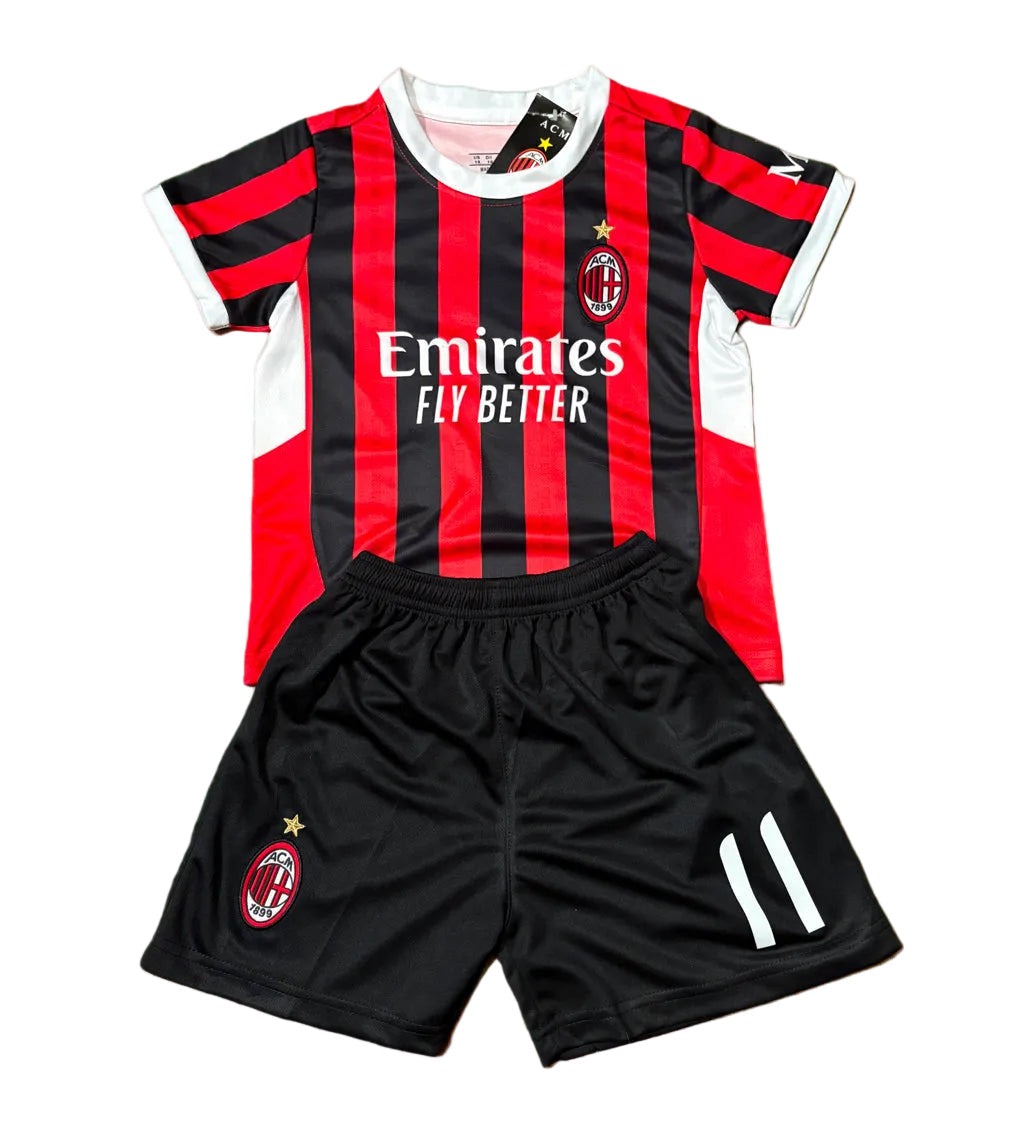 Christian Pulisic A.C. Milan Kids Youth Soccer Jersey Kit 2 Piece Set 3