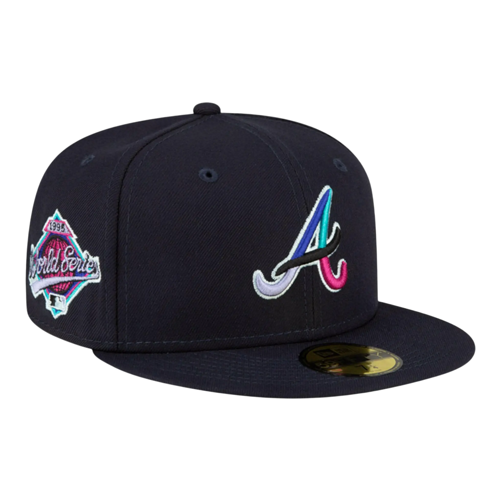 New Era 59Fifty MLB Atlanta Braves Polar Lights Men Fitted Hat Navy/Teal 1
