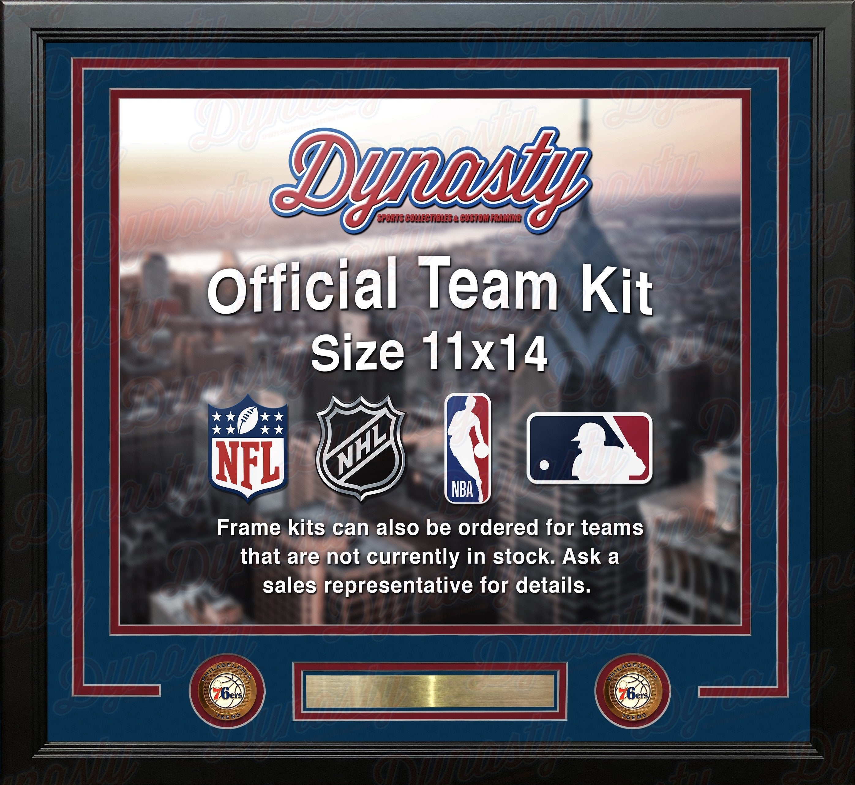 Philadelphia 76ers Custom NBA Basketball 11x14 Picture Frame Kit (Multiple Colors) 1